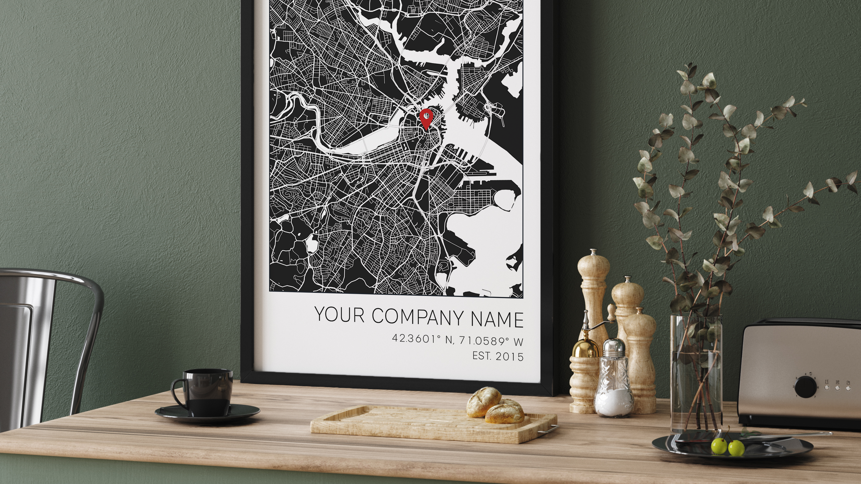 company anniversary gift ideas custom map print and text