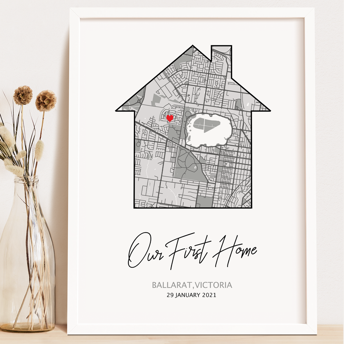 Our First Home Custom Map Print, Best Housewarming Gifts, Gifts