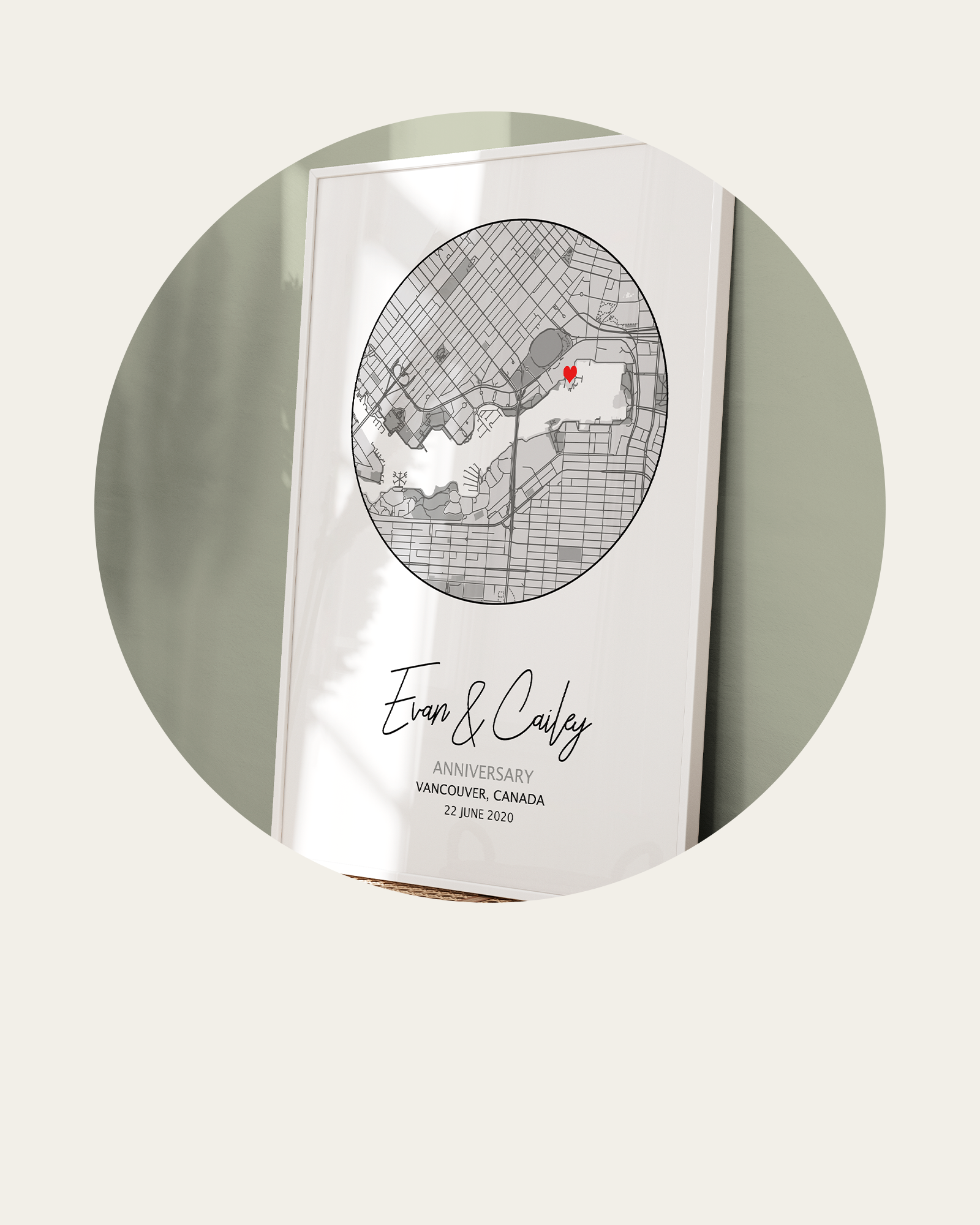 anniversary prints custom map print in frame