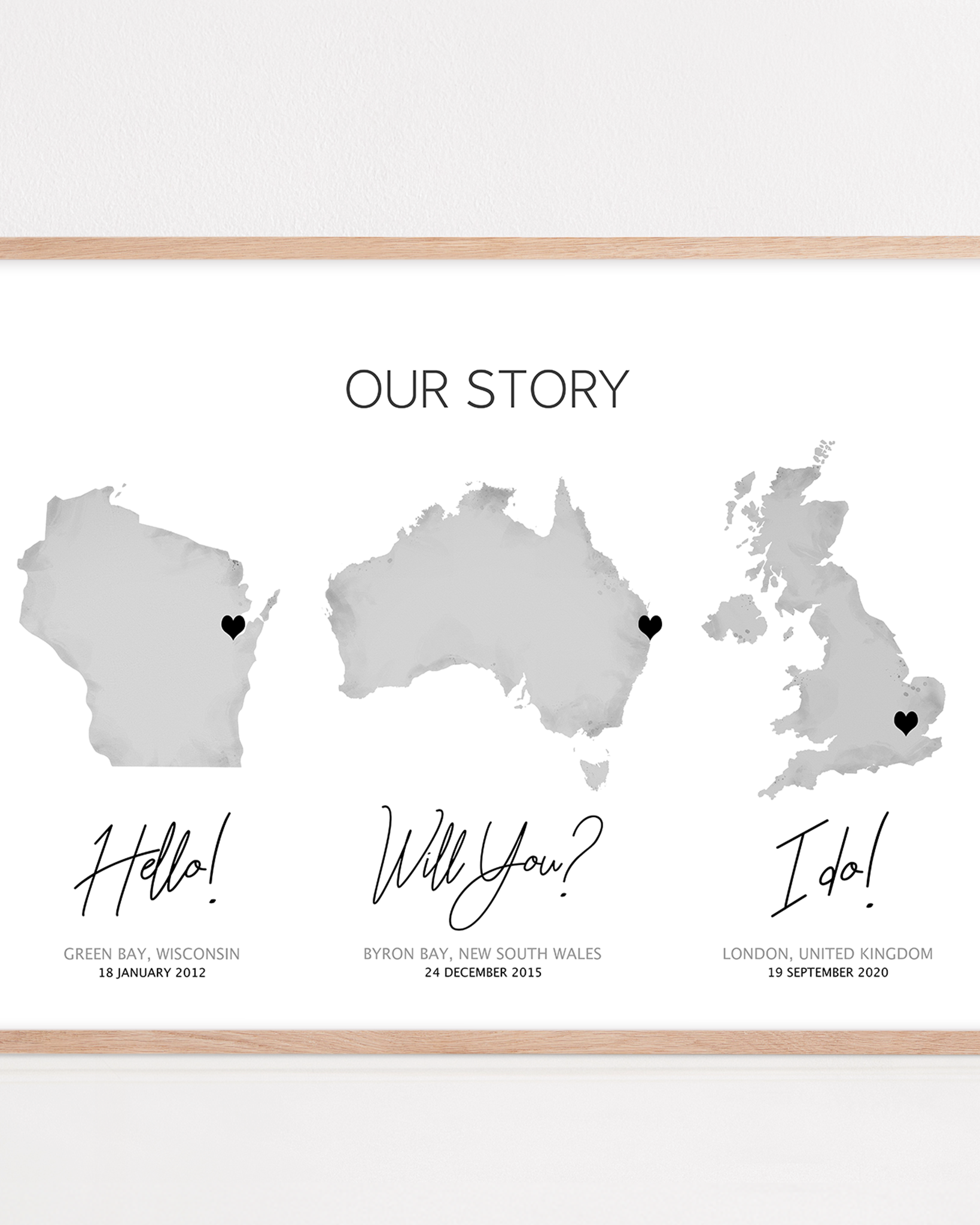 traditional first anniversary wedding gift paper framed print