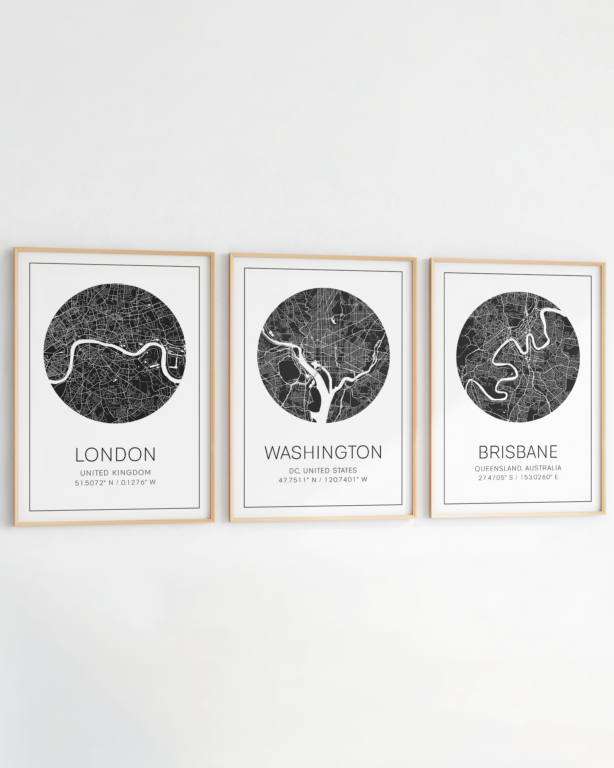 custom city map print framed art
