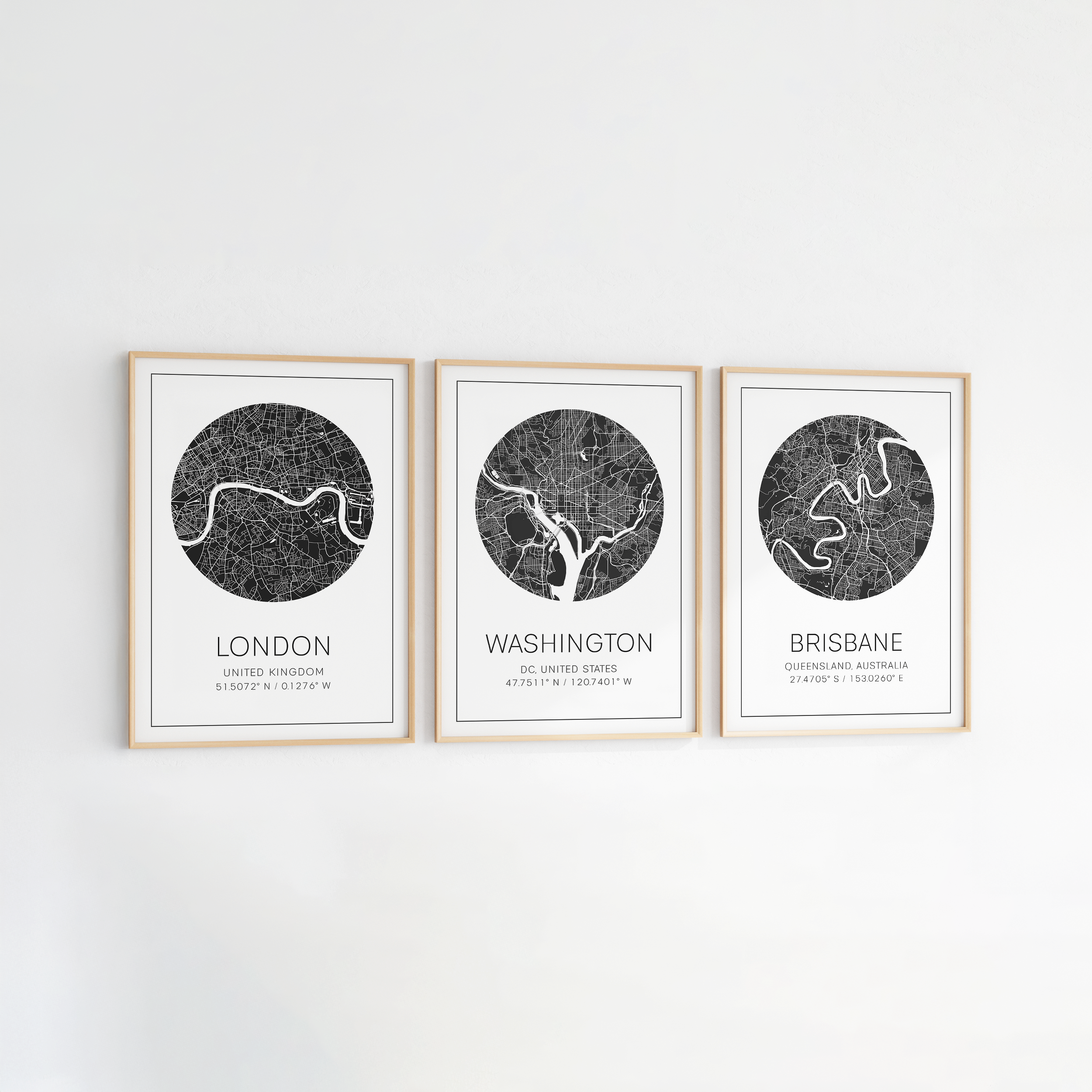 custom city map print framed art