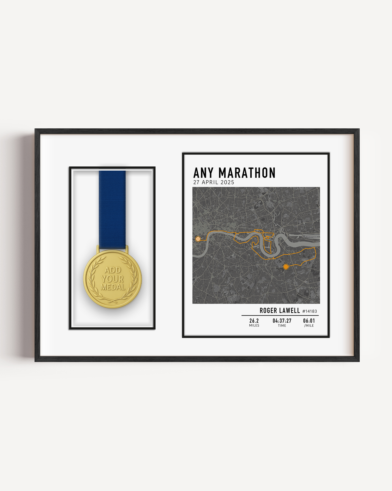 Running medal display frame – premium wall-mounted marathon medal holder for organizing and displaying race medals