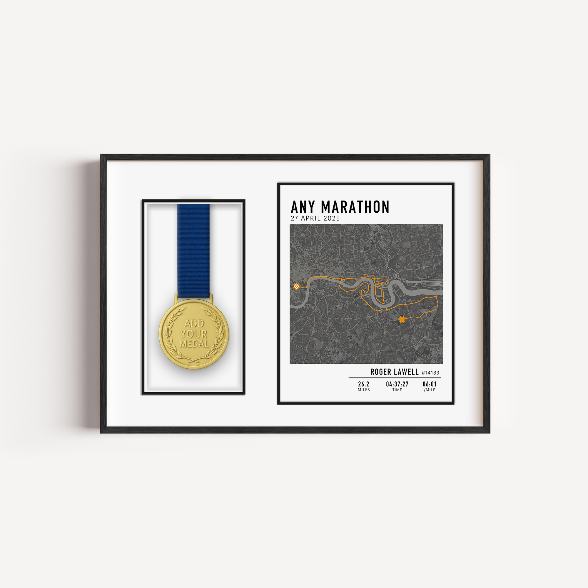 Running medal display frame – premium wall-mounted marathon medal holder for organizing and displaying race medals