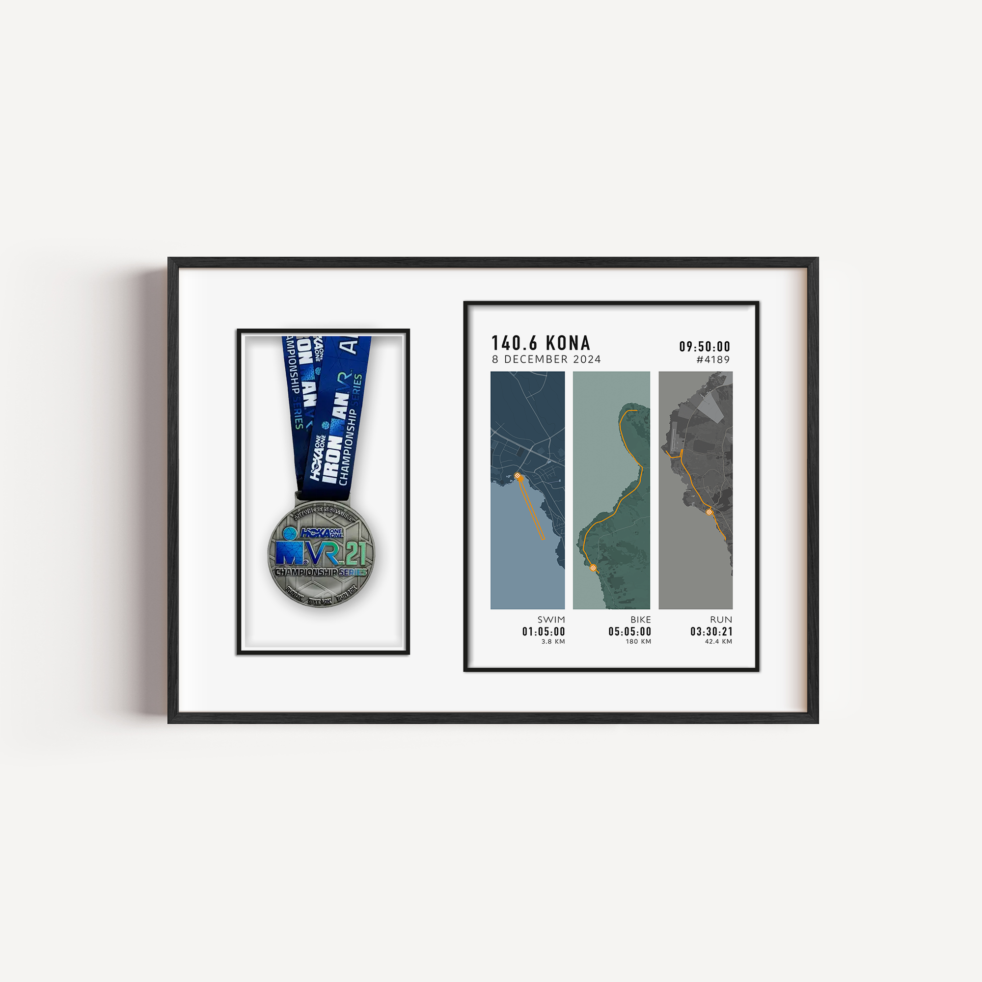 Ironman medal display frame for triathlon – stylish wall-mounted race medal holder to showcase finisher medals