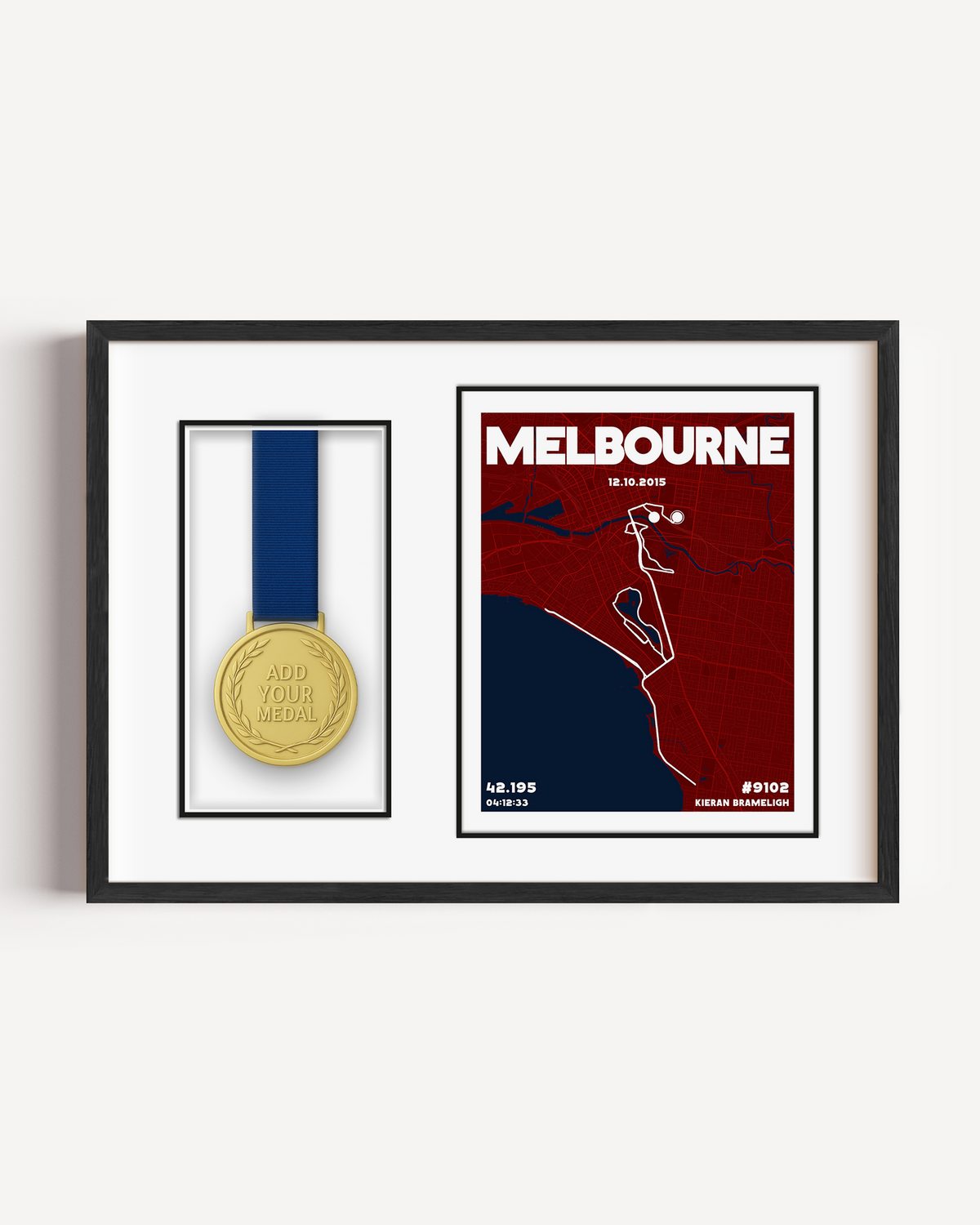 Melbourne marathon medal display frame