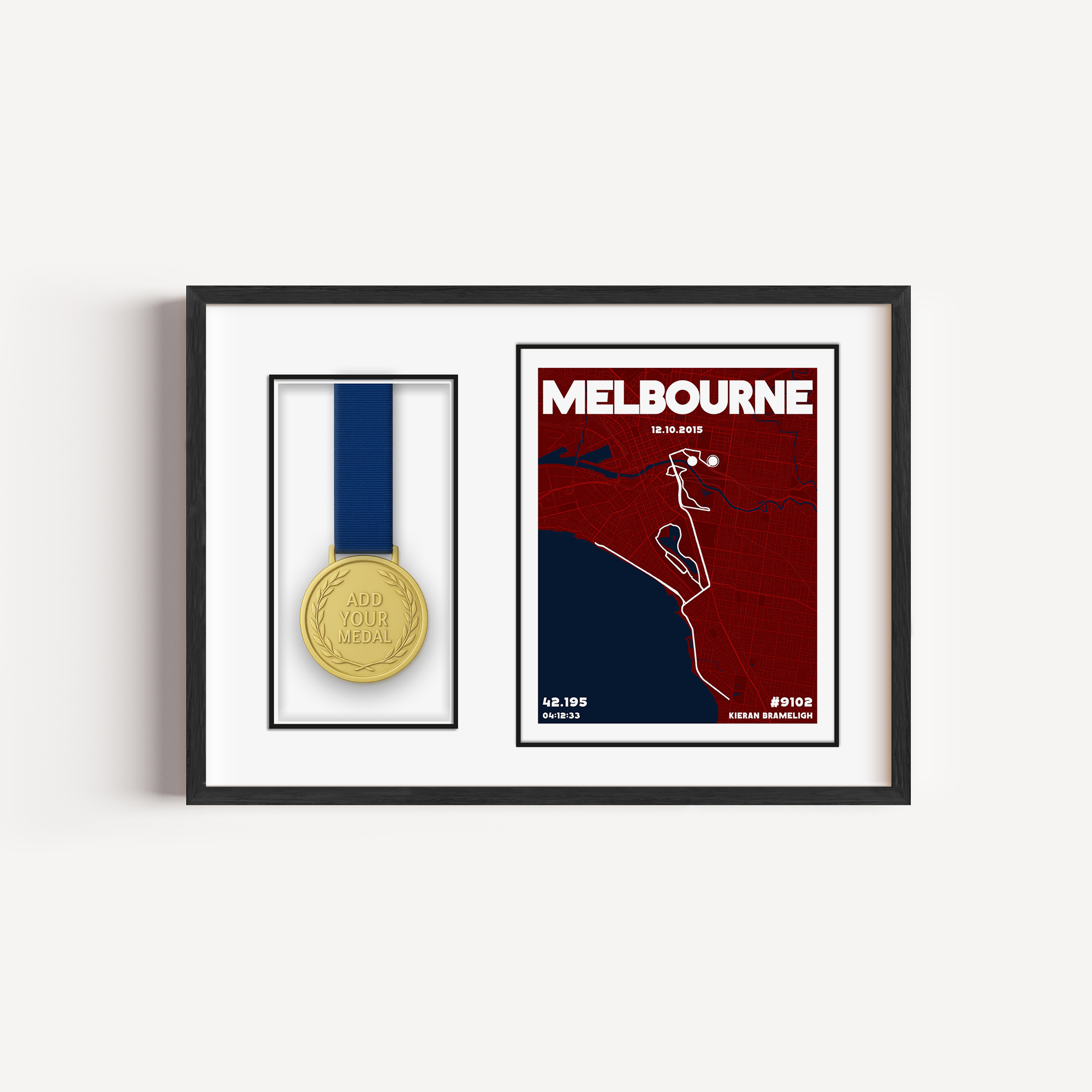 Melbourne marathon medal display frame
