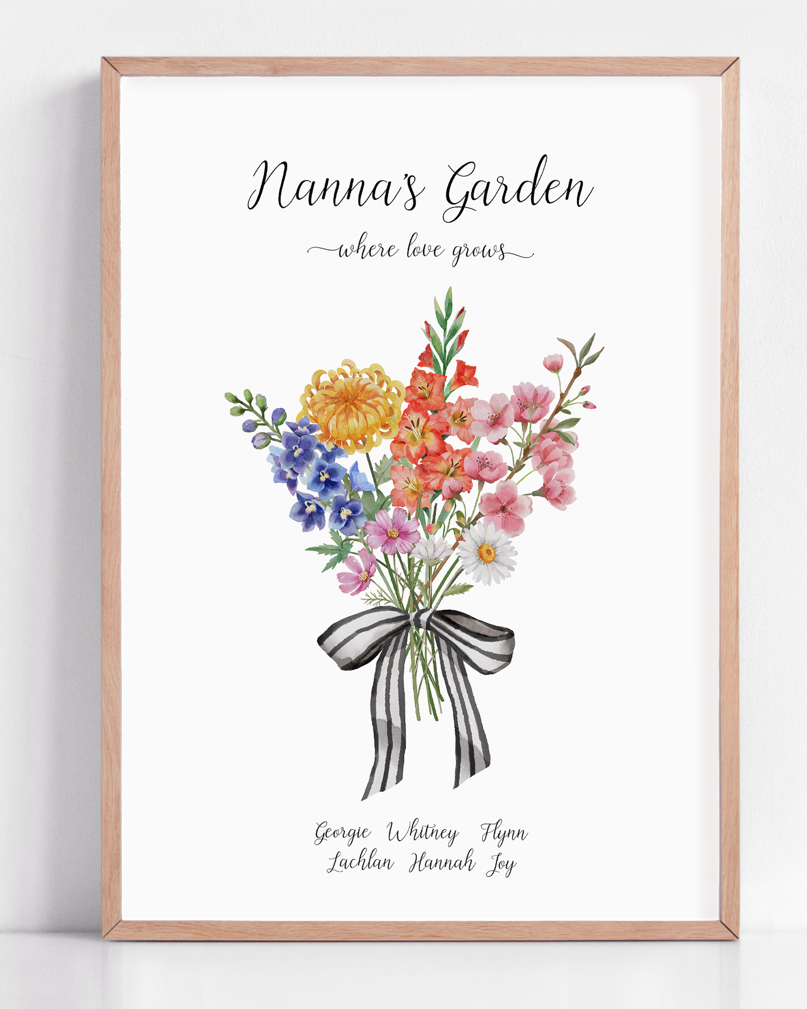nannas garden birth flower print