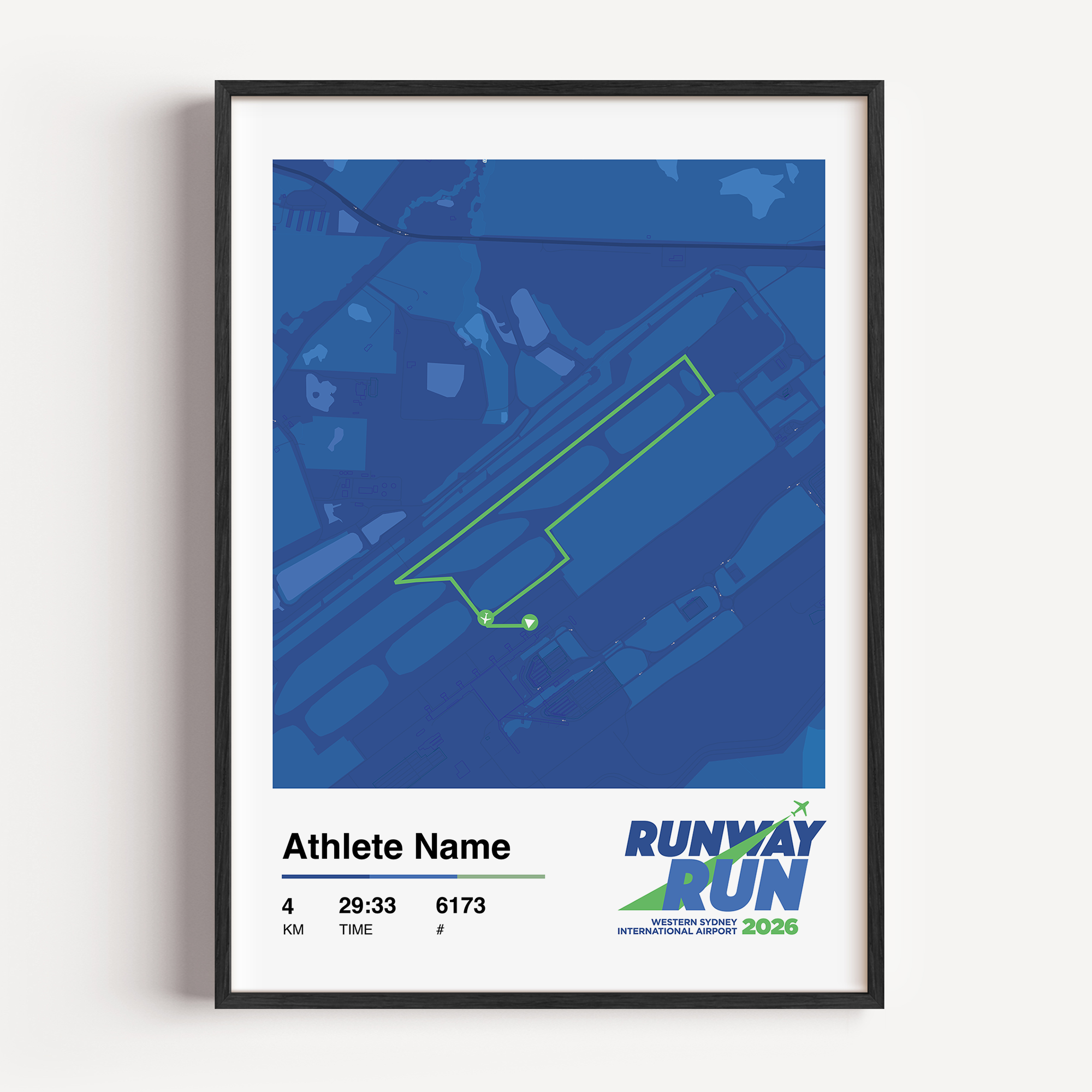 Runway Run Custom 4km Frame for the Western Sydney International Airport
Runway Run or Walk. Custom with participant statistics