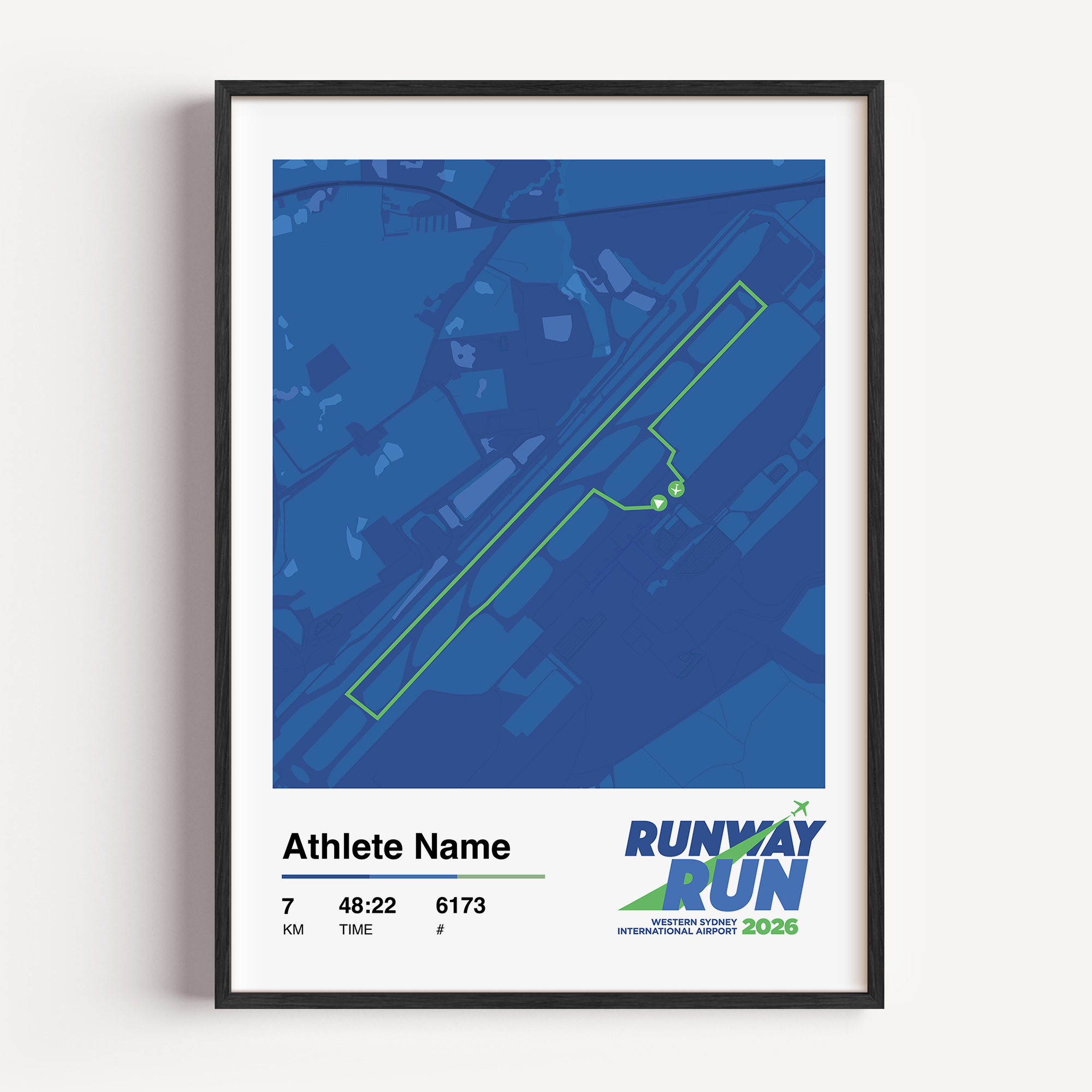 Runway Run Custom 7km Frame for the Western Sydney International Airport
Runway Run or Walk. Custom with participant statistics