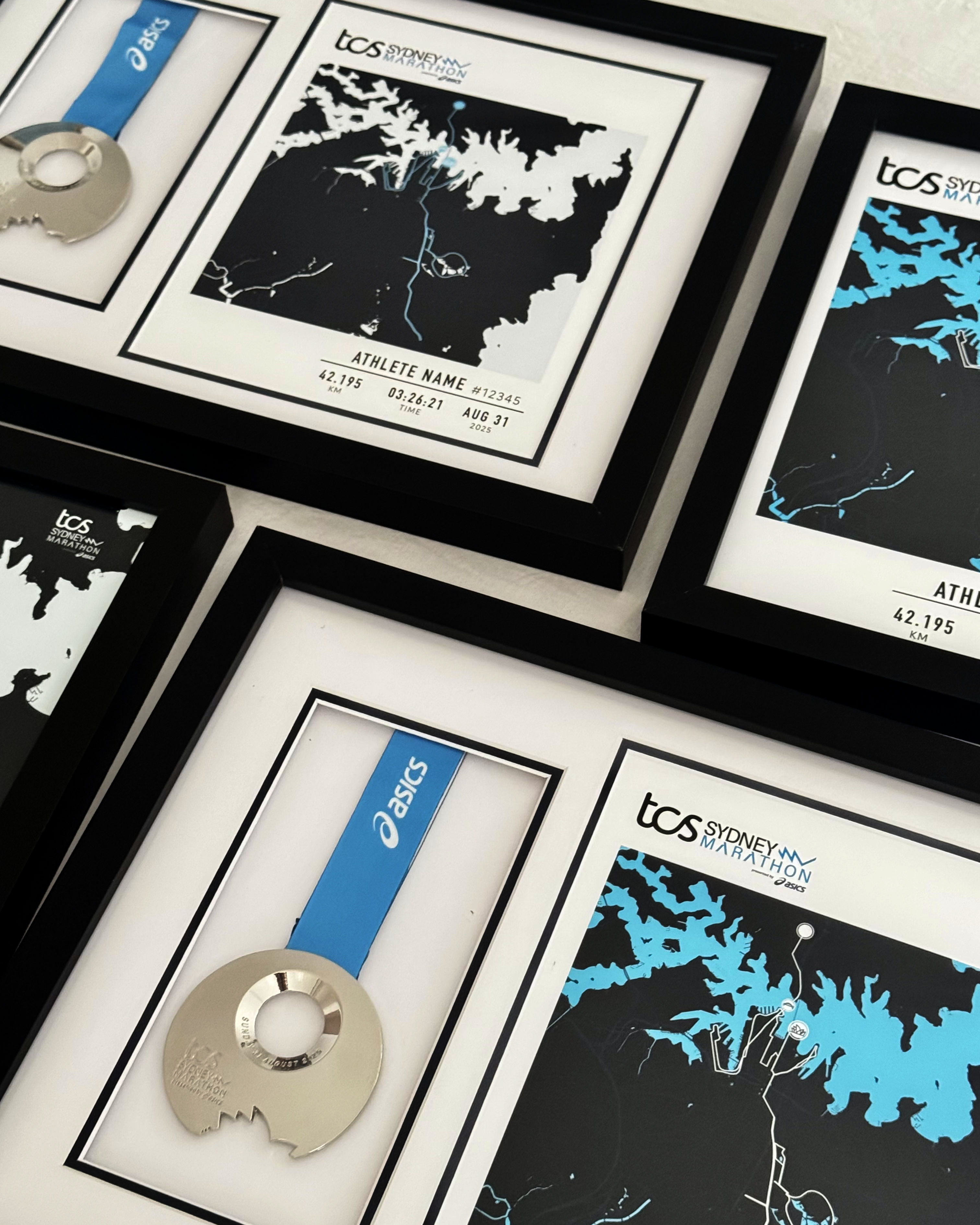 Sydney Marathon Framed Prints Official with Medal Display Frame