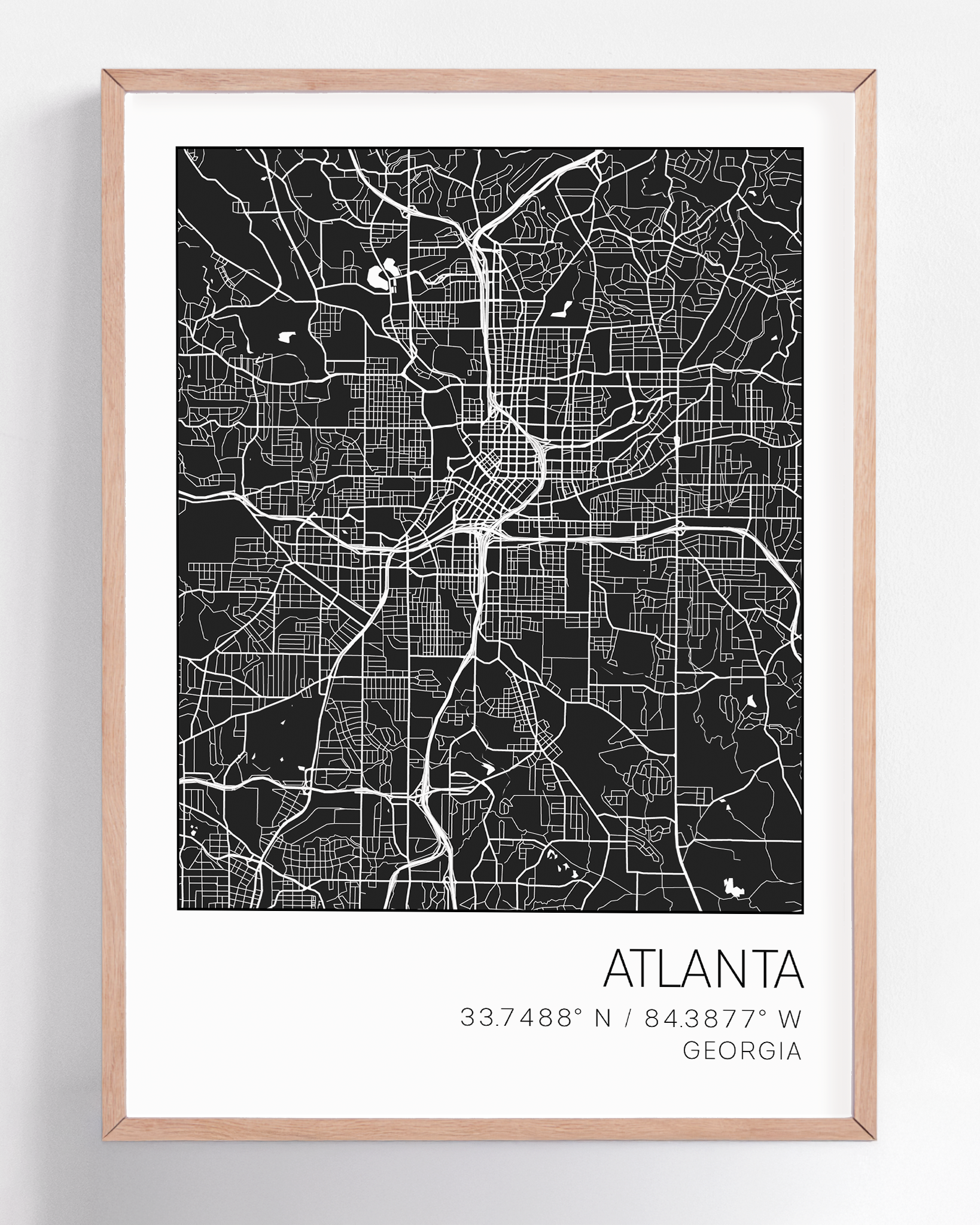 Personalized city map wall art of any location, custom framed print showcasing detailed street maps—perfect for home décor or meaningful gifts.