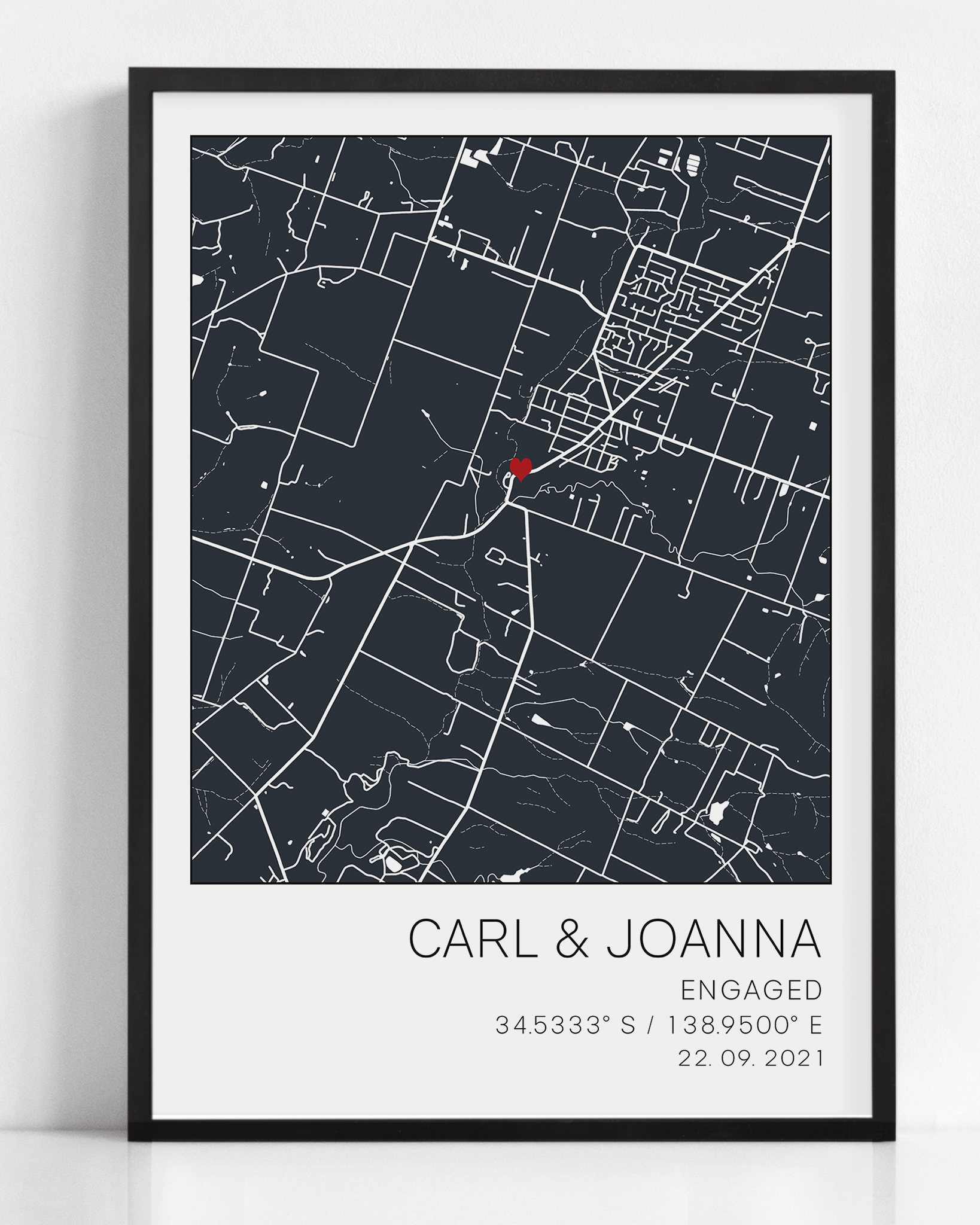 newly engaged map gift for couple