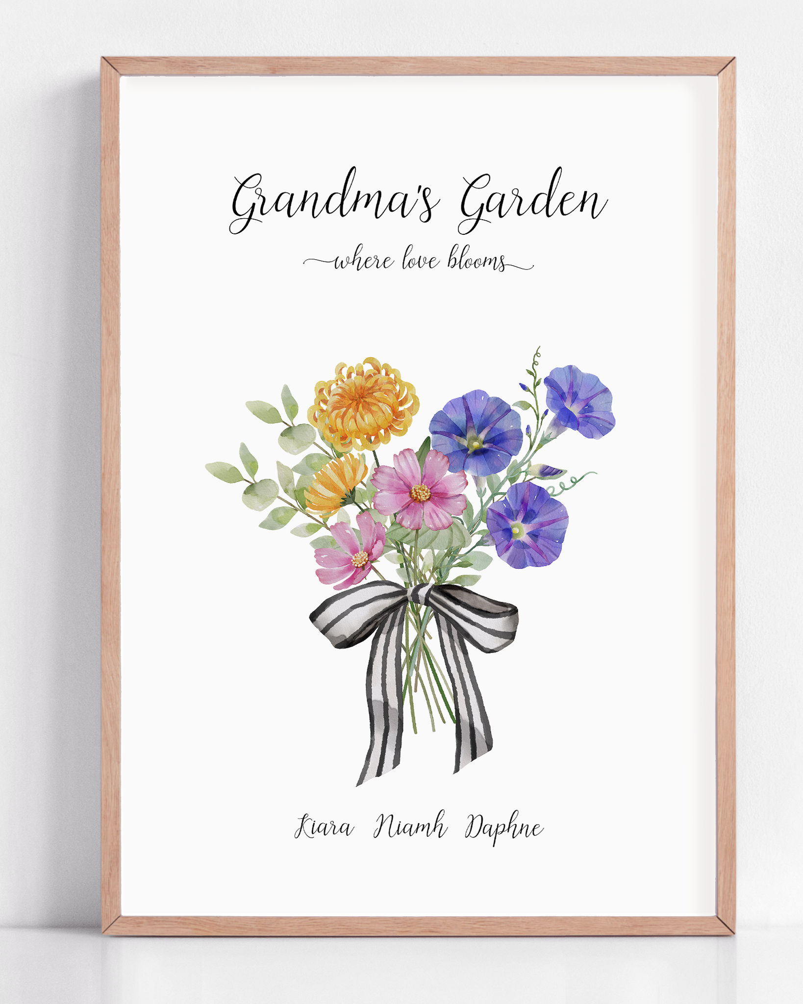 Custom Mother's Day Gift for Grandma, Birth Month Flower Grandchildren Gift, Grandma's Garden, Gift for Nan, Grandparent Gift Flower Bouquet frame
