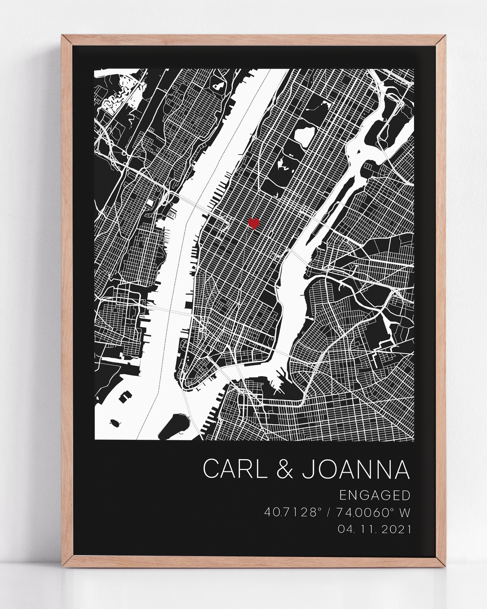 Engagement gift for newly engaged couple framed print of engagement location