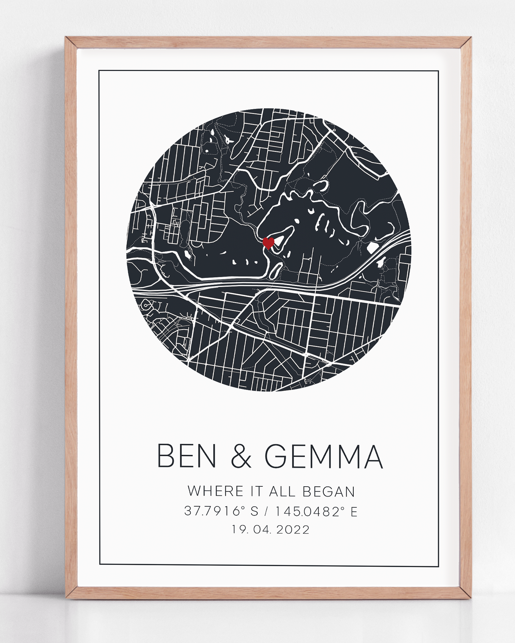 where it all began gift first date framed print