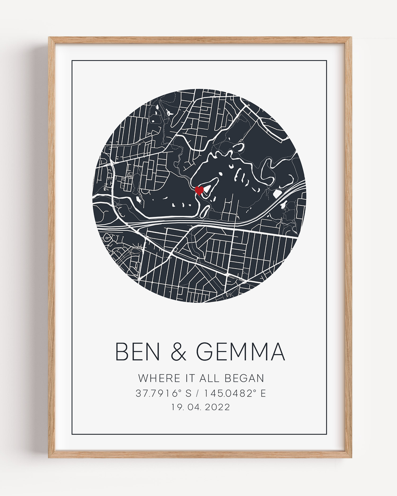 where it all began gift first date framed print