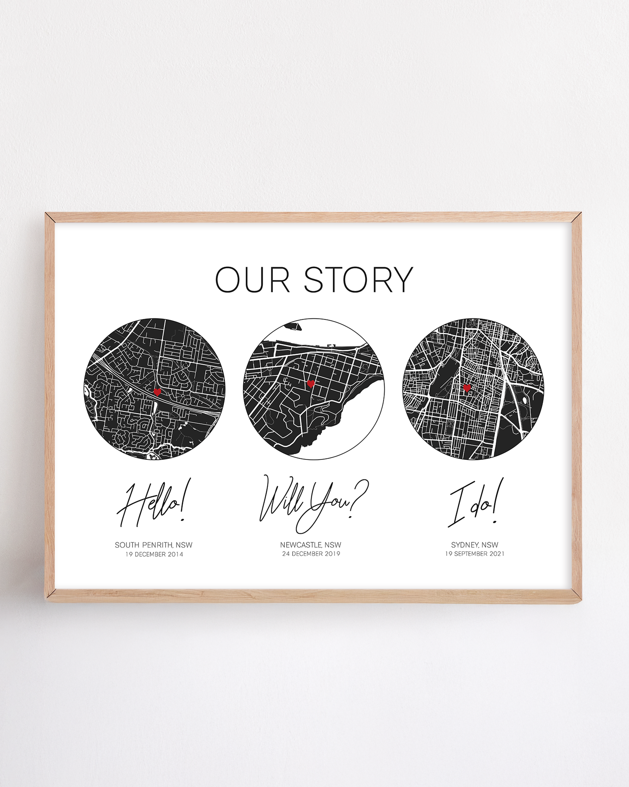 our story hello will you i do framed print for anniversary and first year paper traditional gift