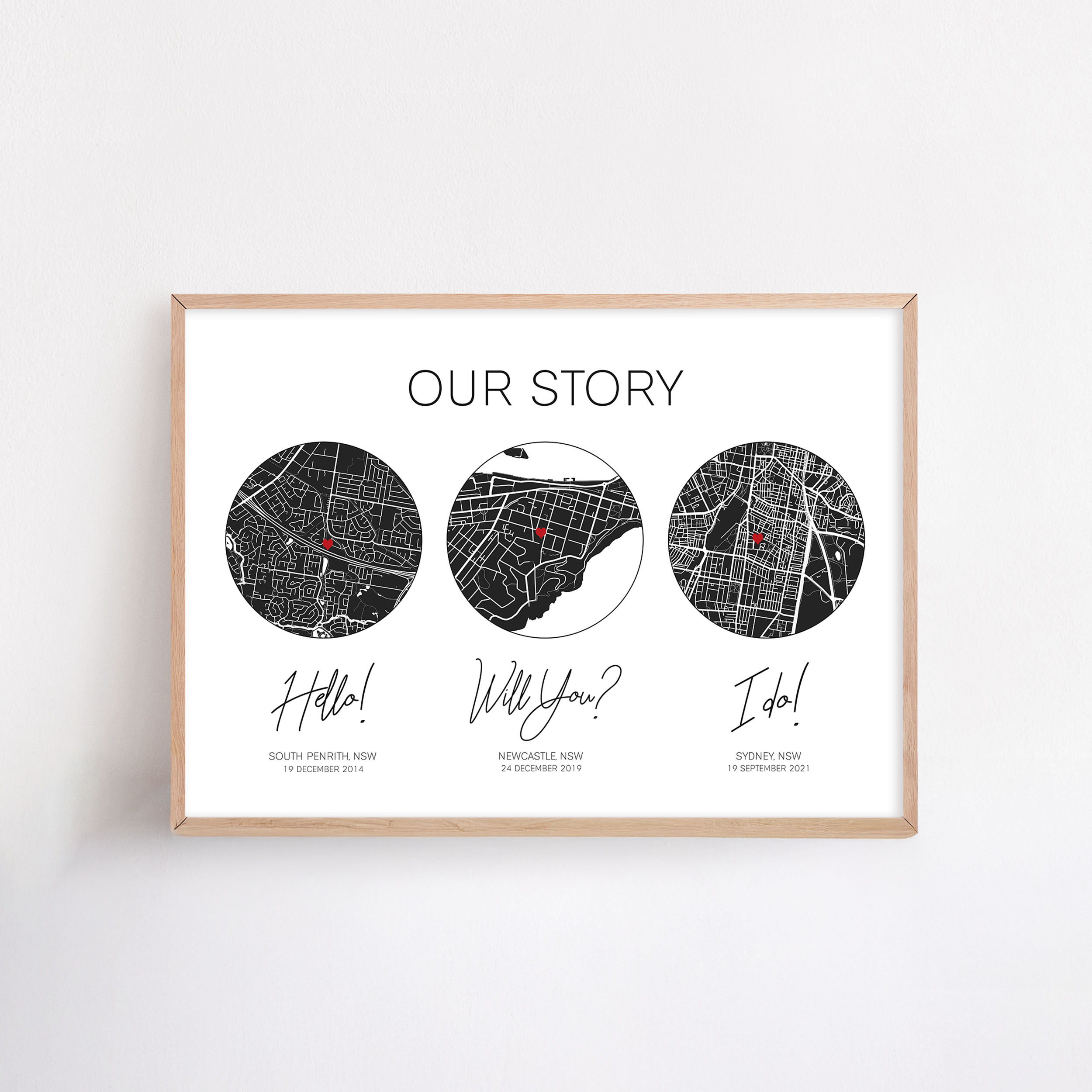 our story hello will you i do framed print for anniversary and first year paper traditional gift