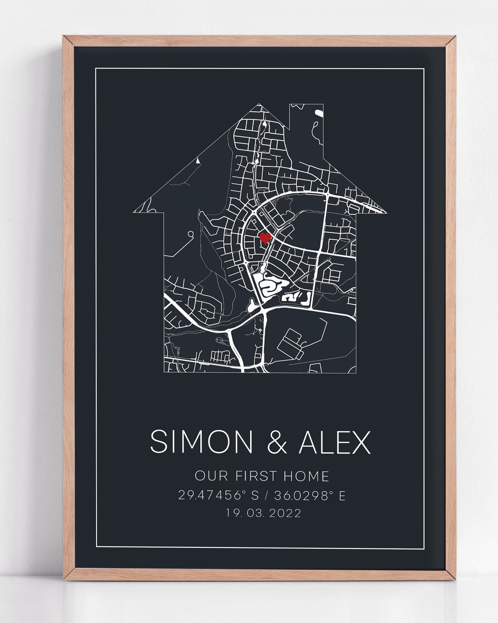 new home gift for couple our new home coordinate map print