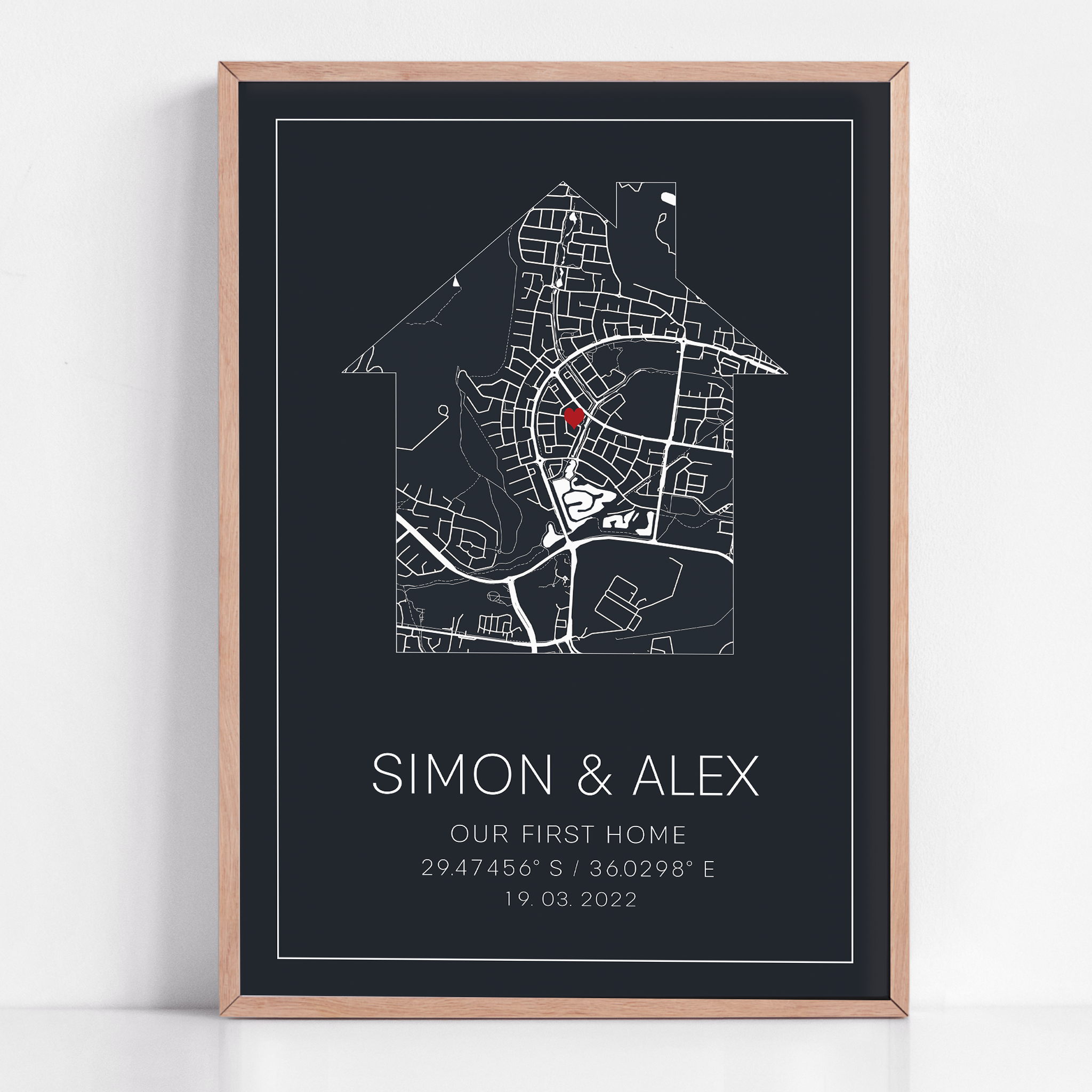 new home gift for couple our new home coordinate map print