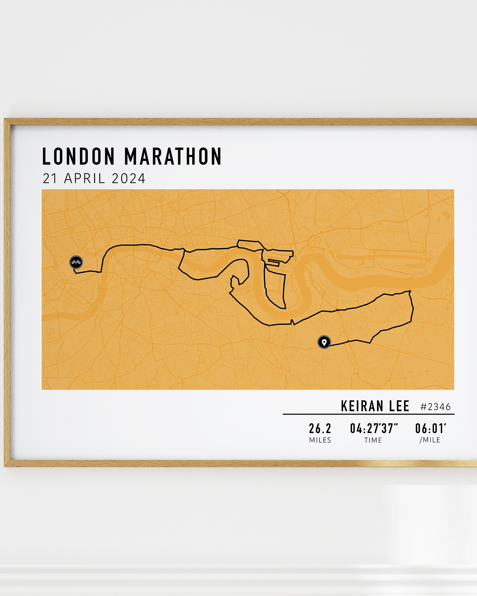 london marathon route custom gift