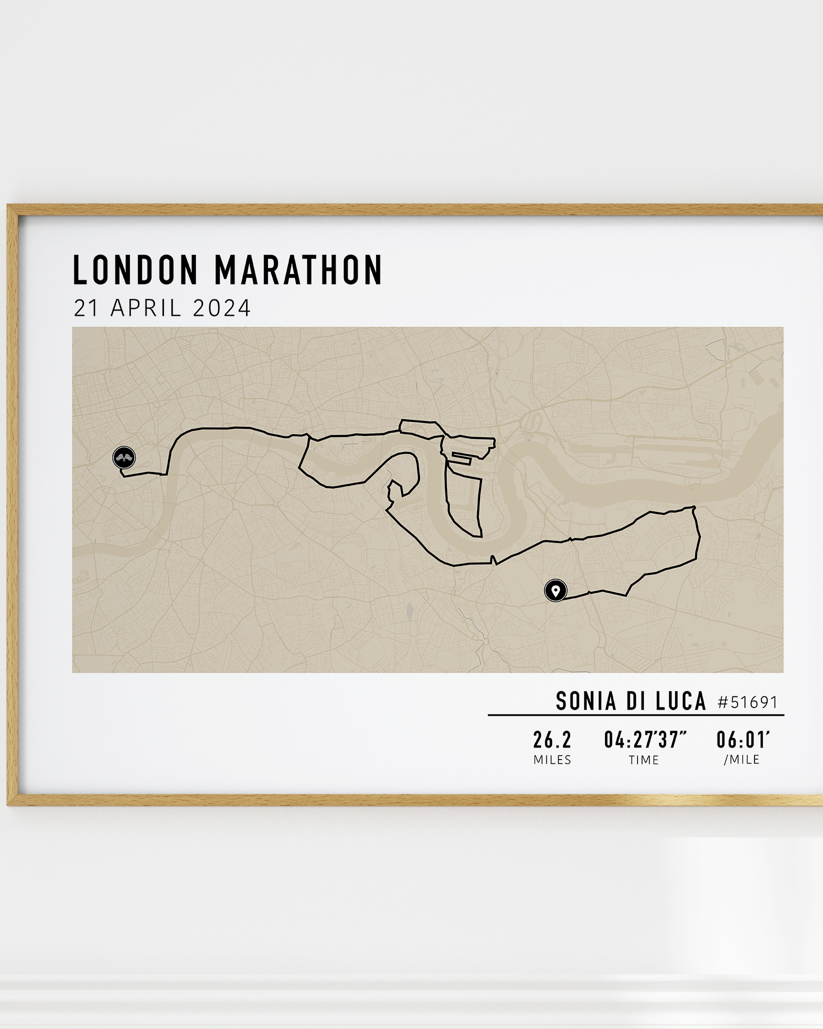 london marathon route custom gift