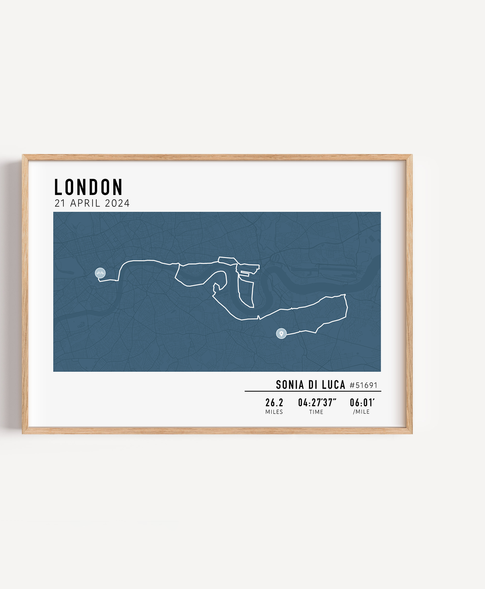 london marathon route custom gift