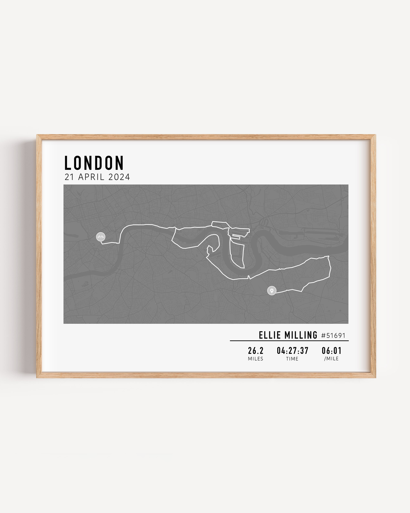 london marathon route custom gift
