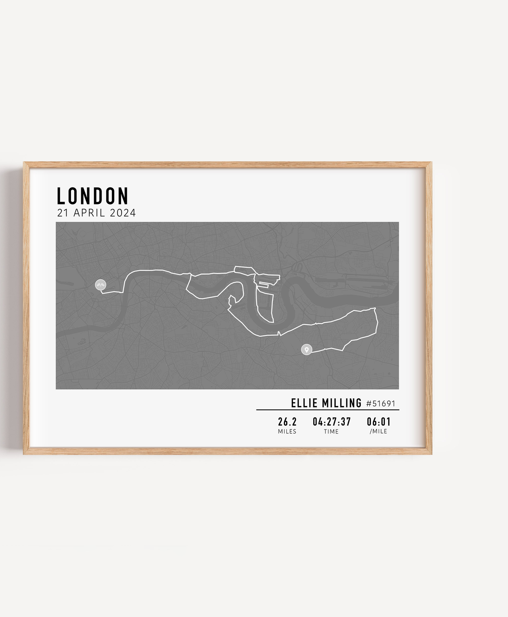 london marathon route custom gift