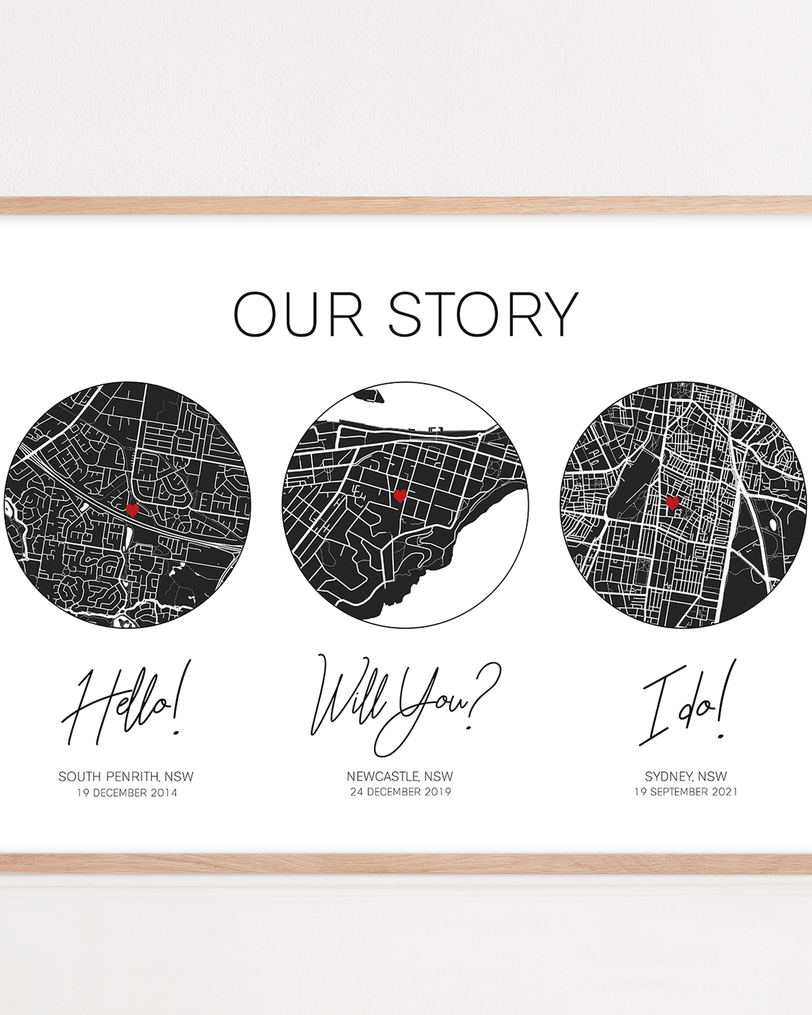 our story hello will you i do framed print for anniversary and first year paper traditional gift