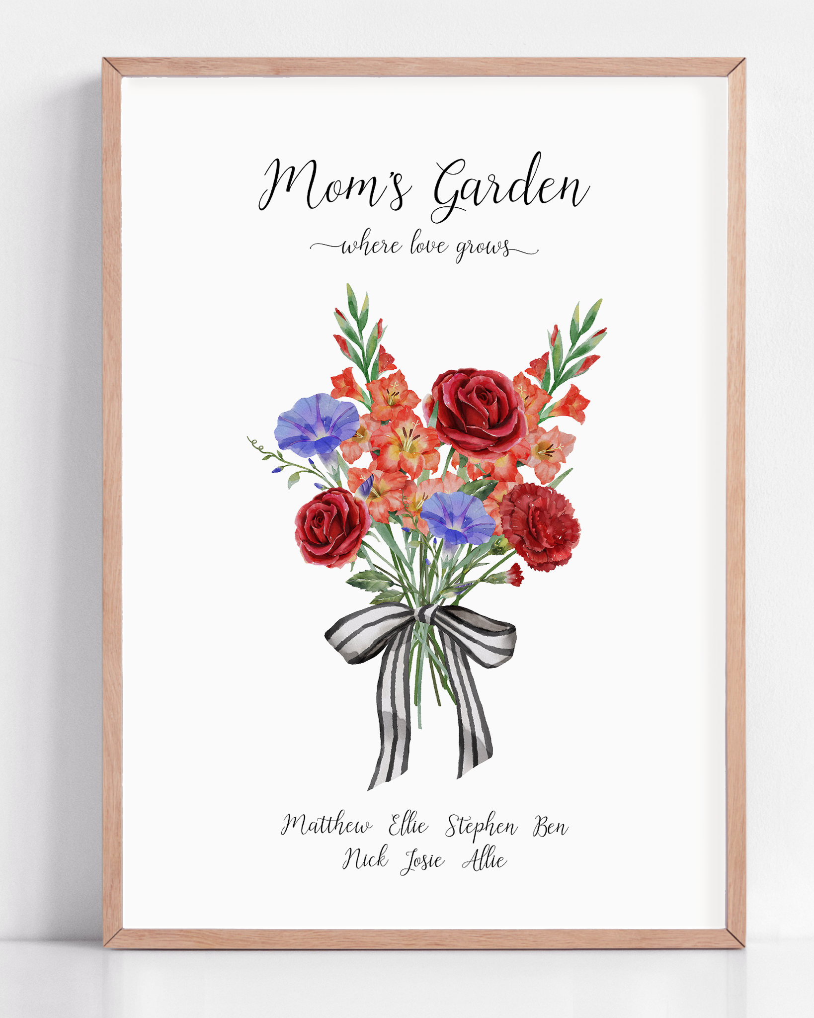 moms garden birth flower print