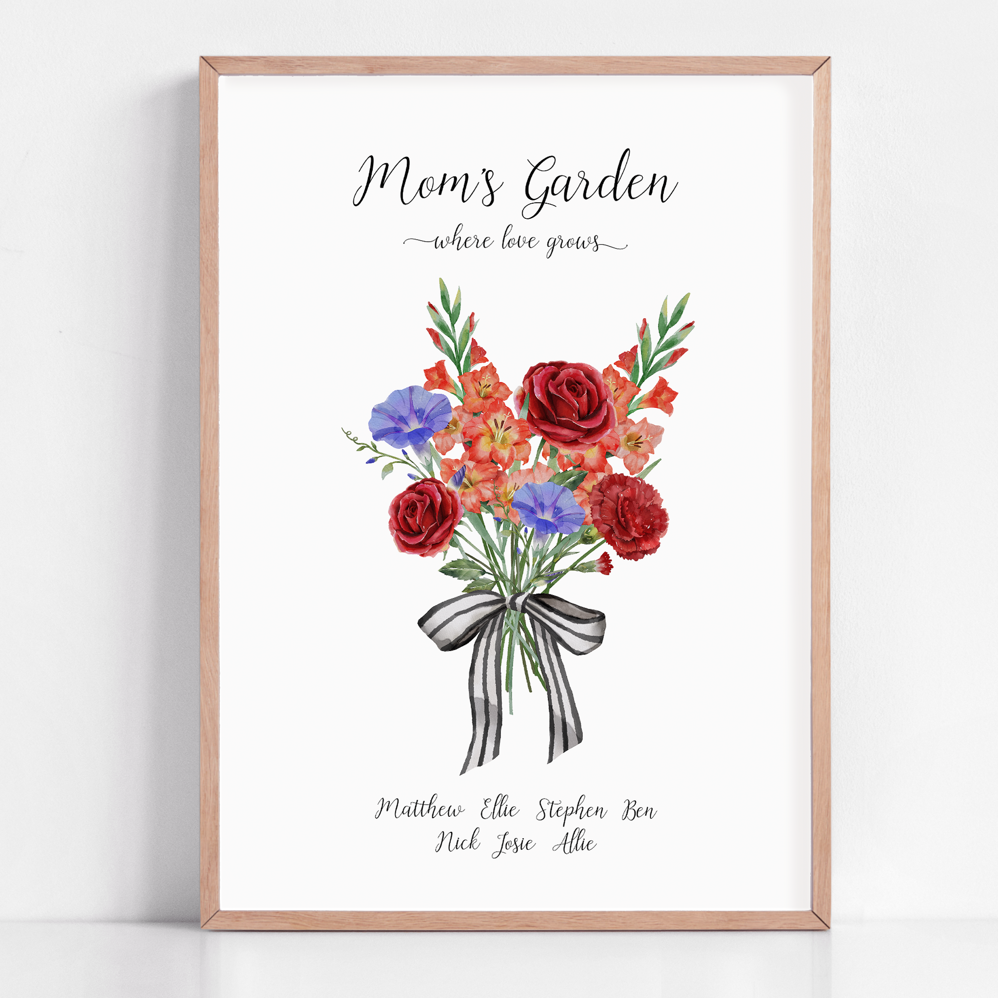 moms garden birth flower print