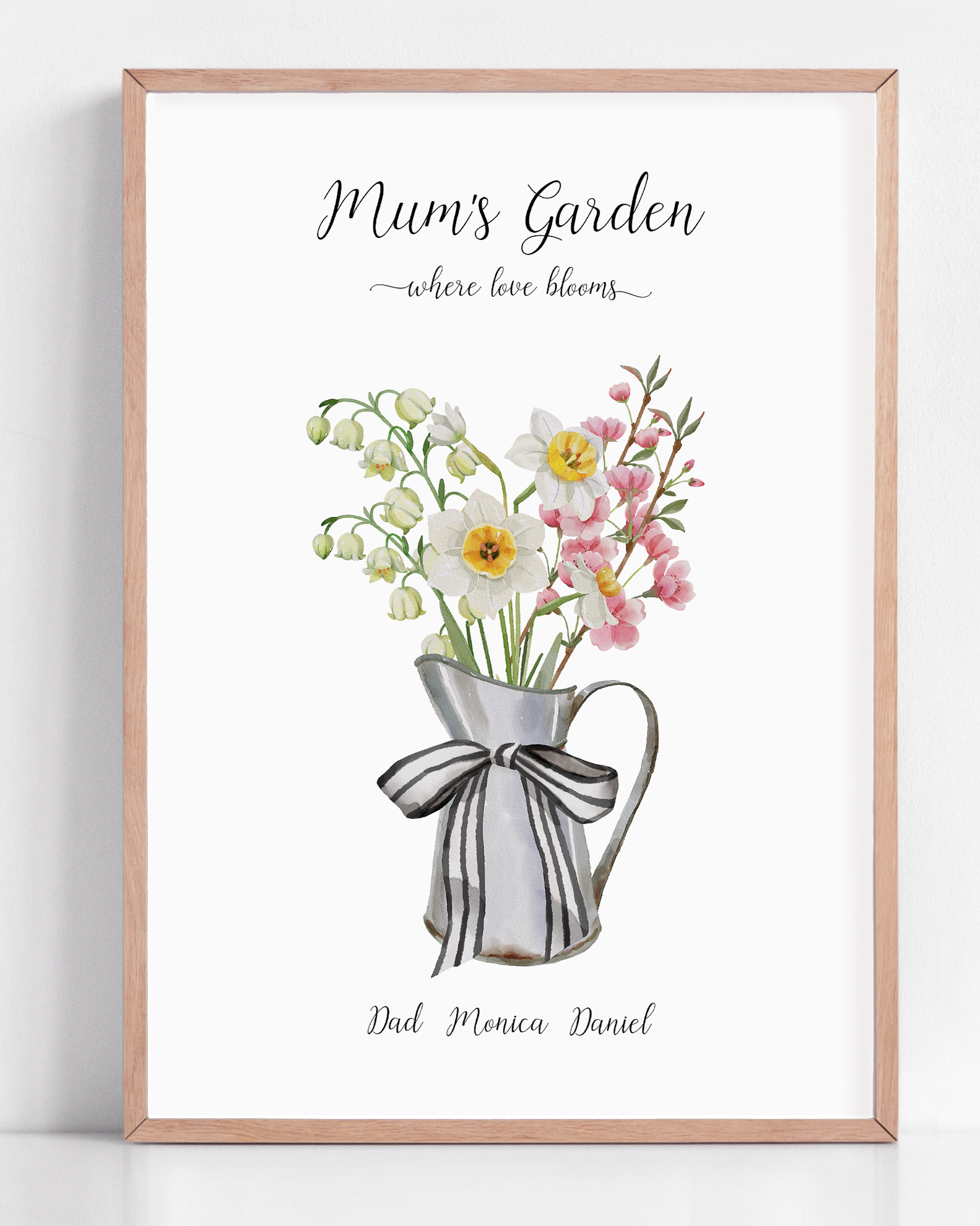 mothers day gift from children with birth month flowers framed custom birthday gift