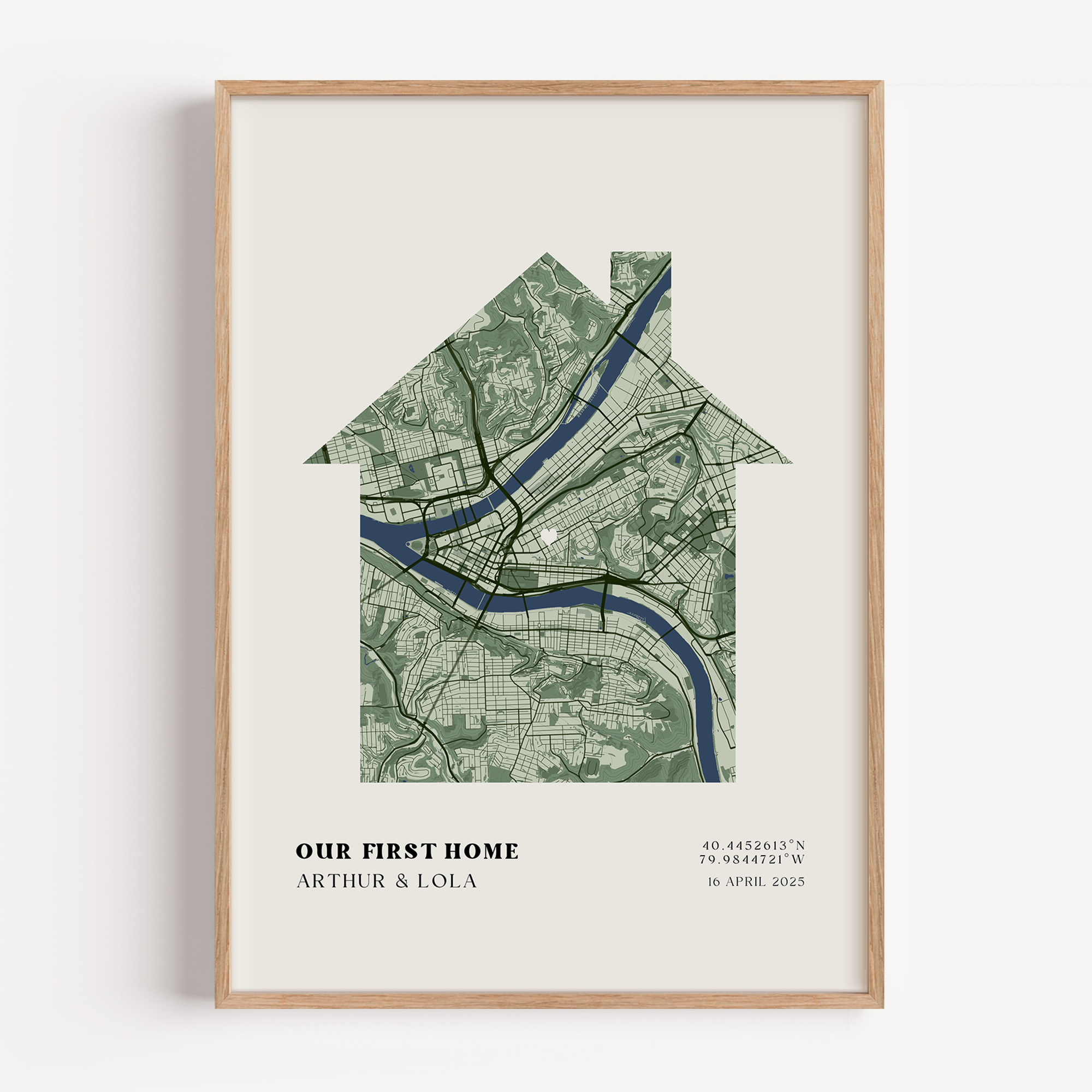 Custom new home map print presented as meaningful housewarming gift for couples, friends, or family