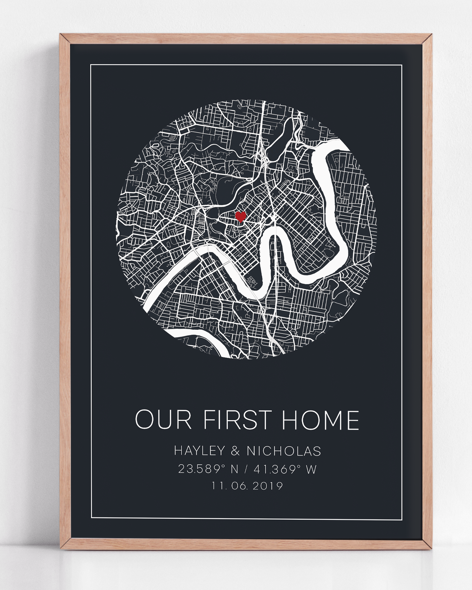 New Homeowner gift for first home, home sweet home map print