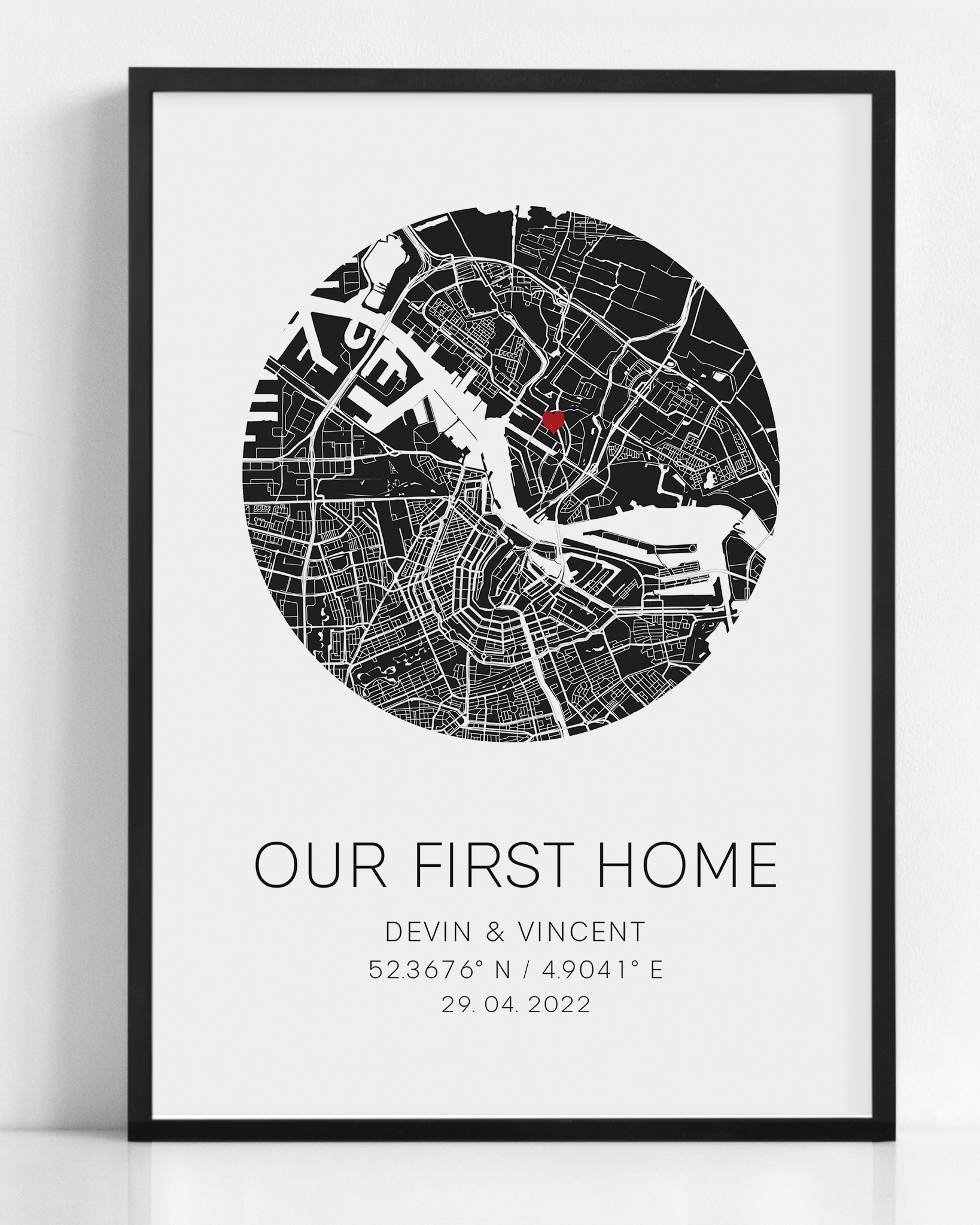 New Homeowner gift for first home, home sweet home map print