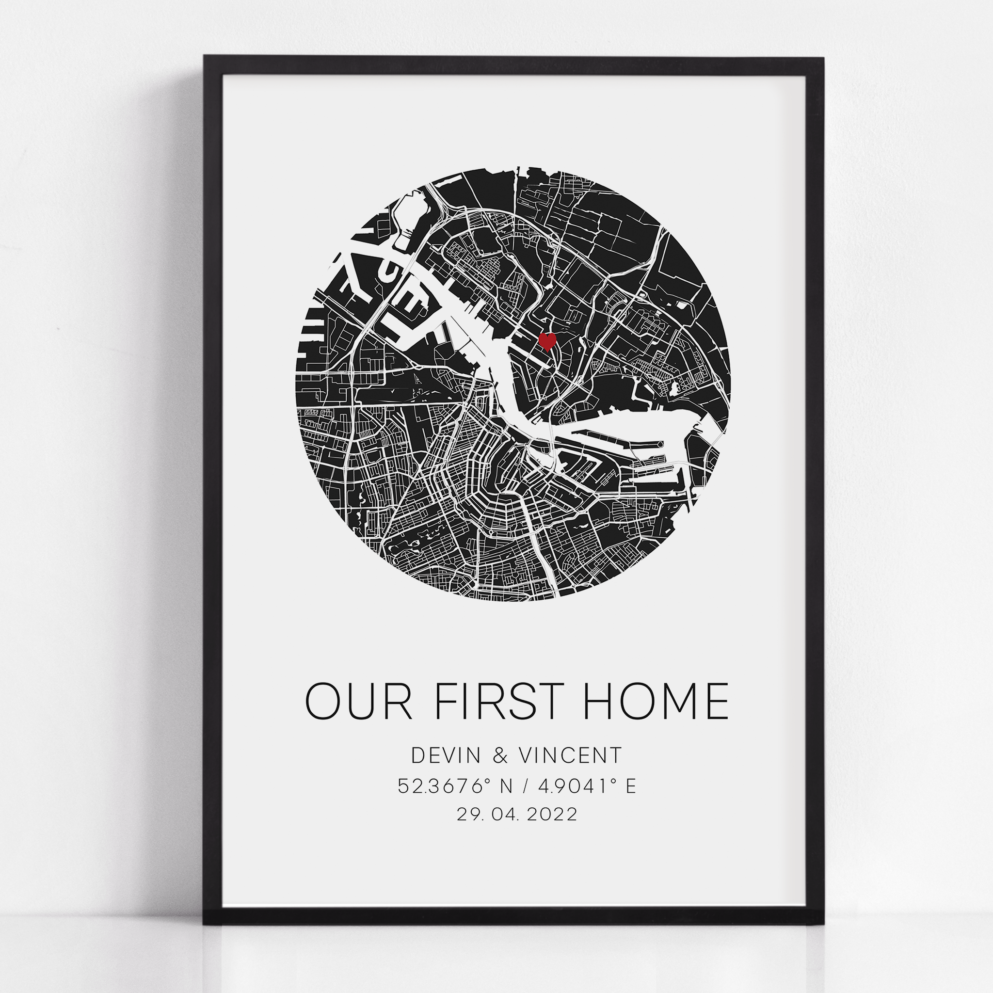 New Homeowner gift for first home, home sweet home map print