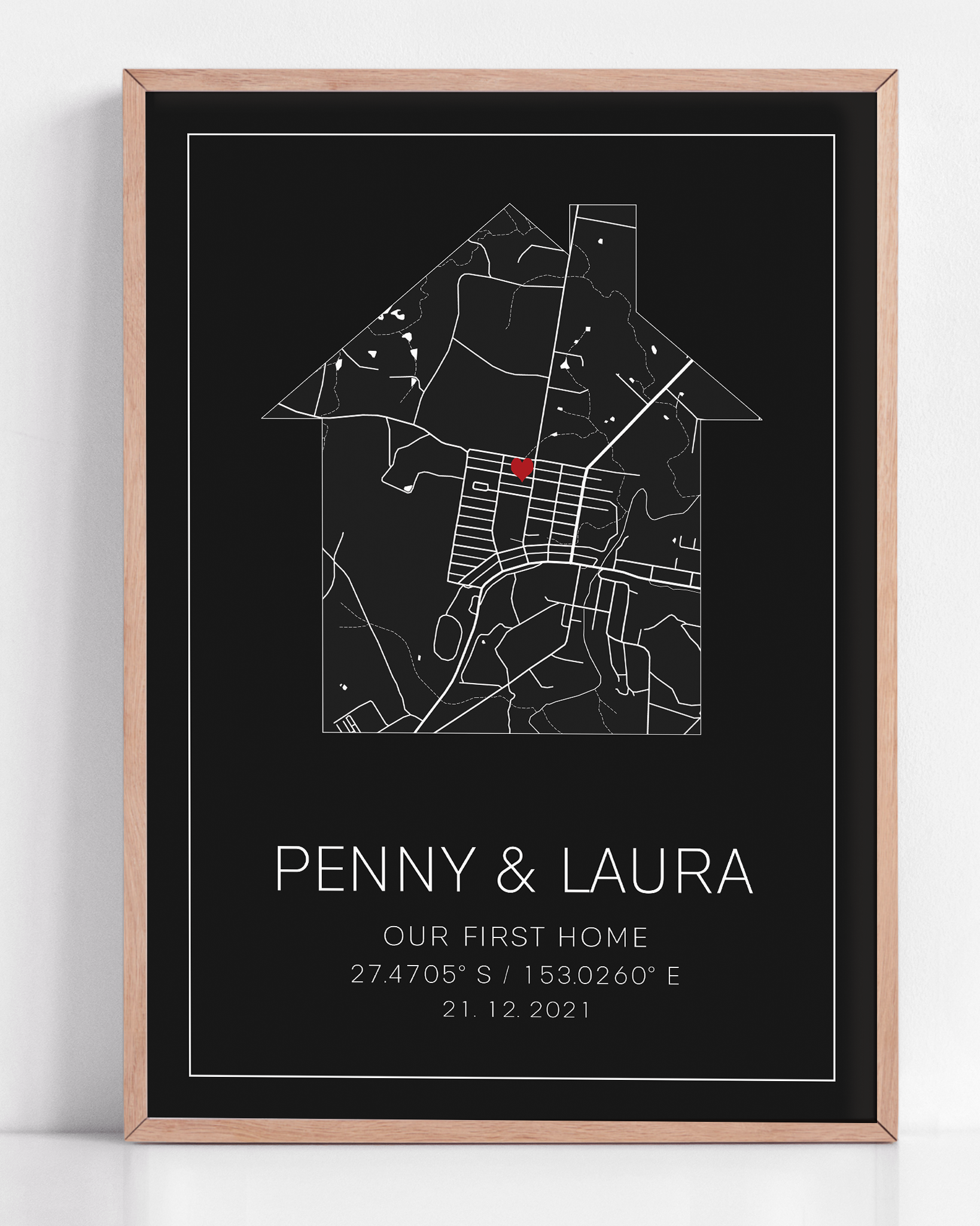 new home gift for couple our new home coordinate map print