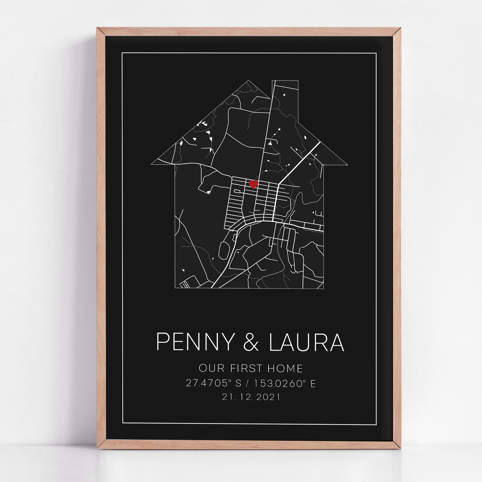 new home gift for couple our new home coordinate map print