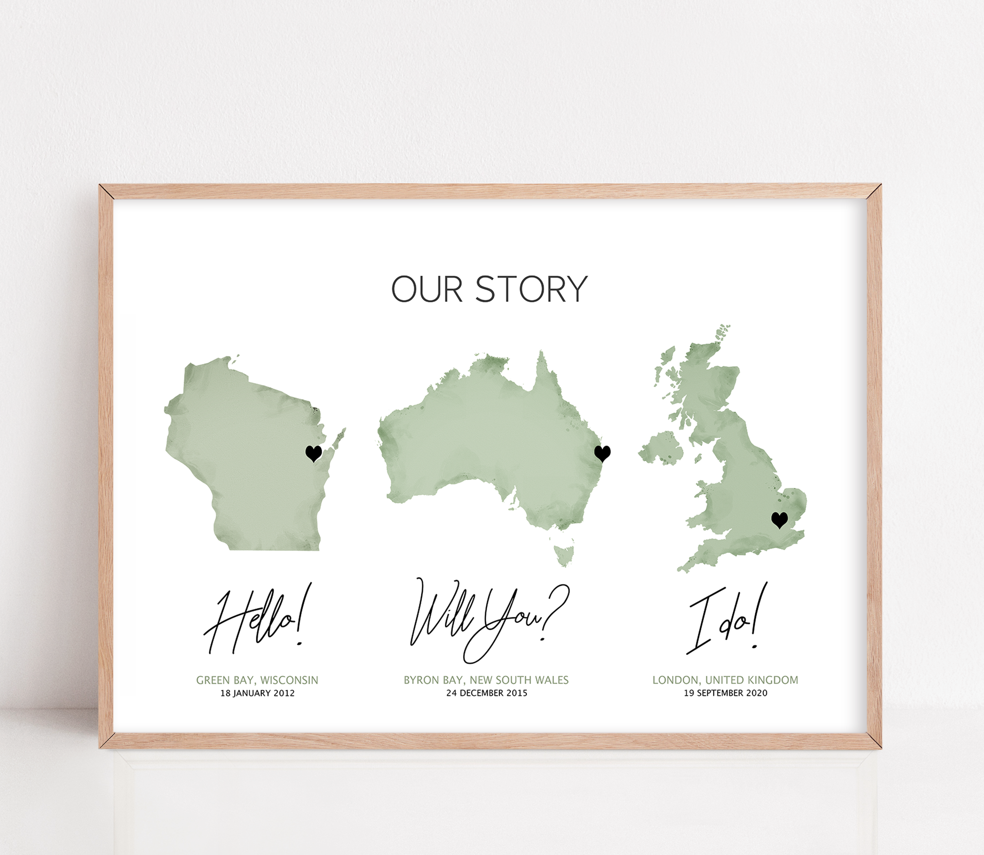 traditional first anniversary wedding gift paper framed print