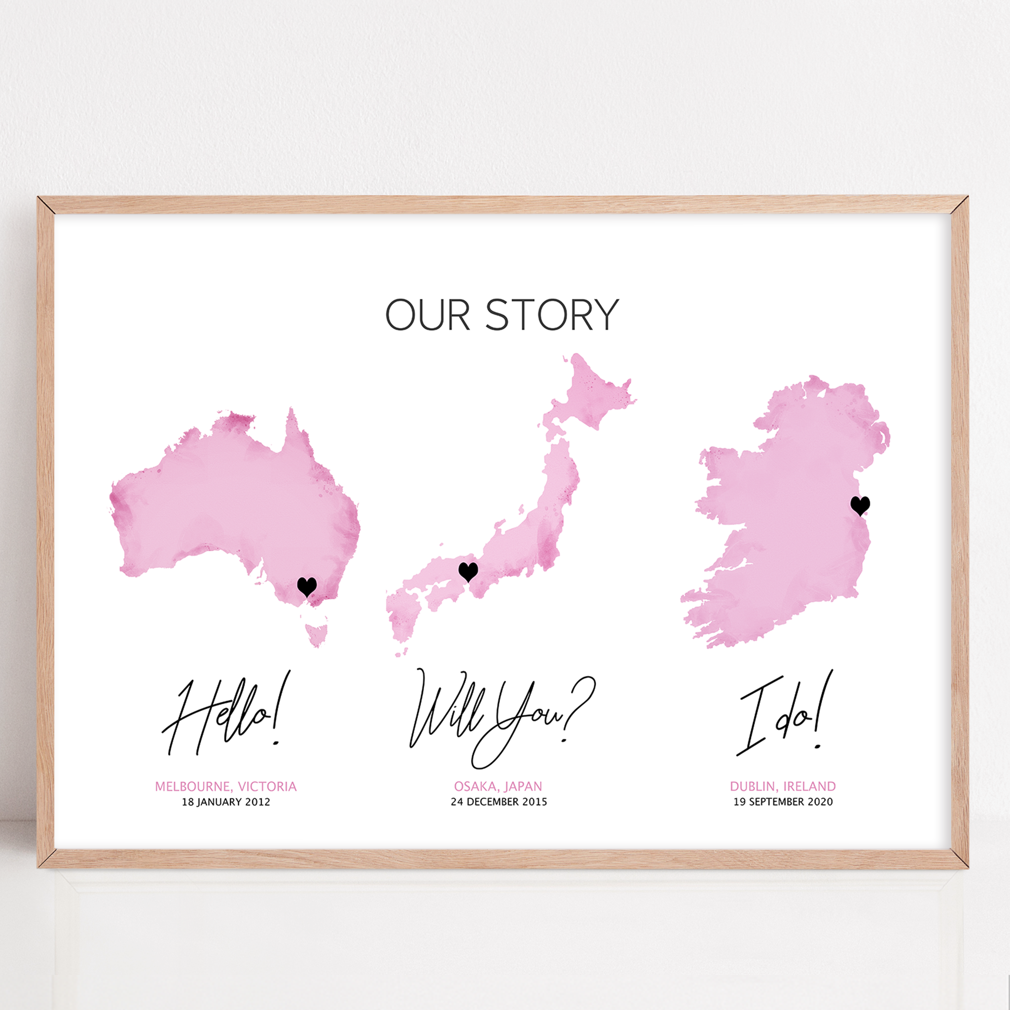 traditional first anniversary wedding gift paper framed print