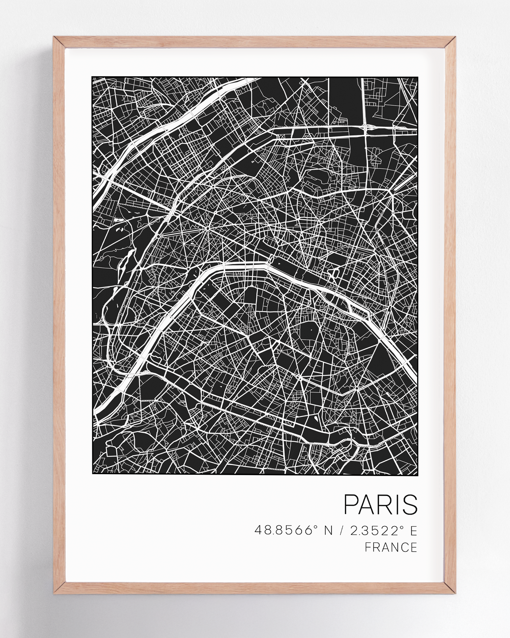 Personalized city map wall art of any location, custom framed print showcasing detailed street maps—perfect for home décor or meaningful gifts.