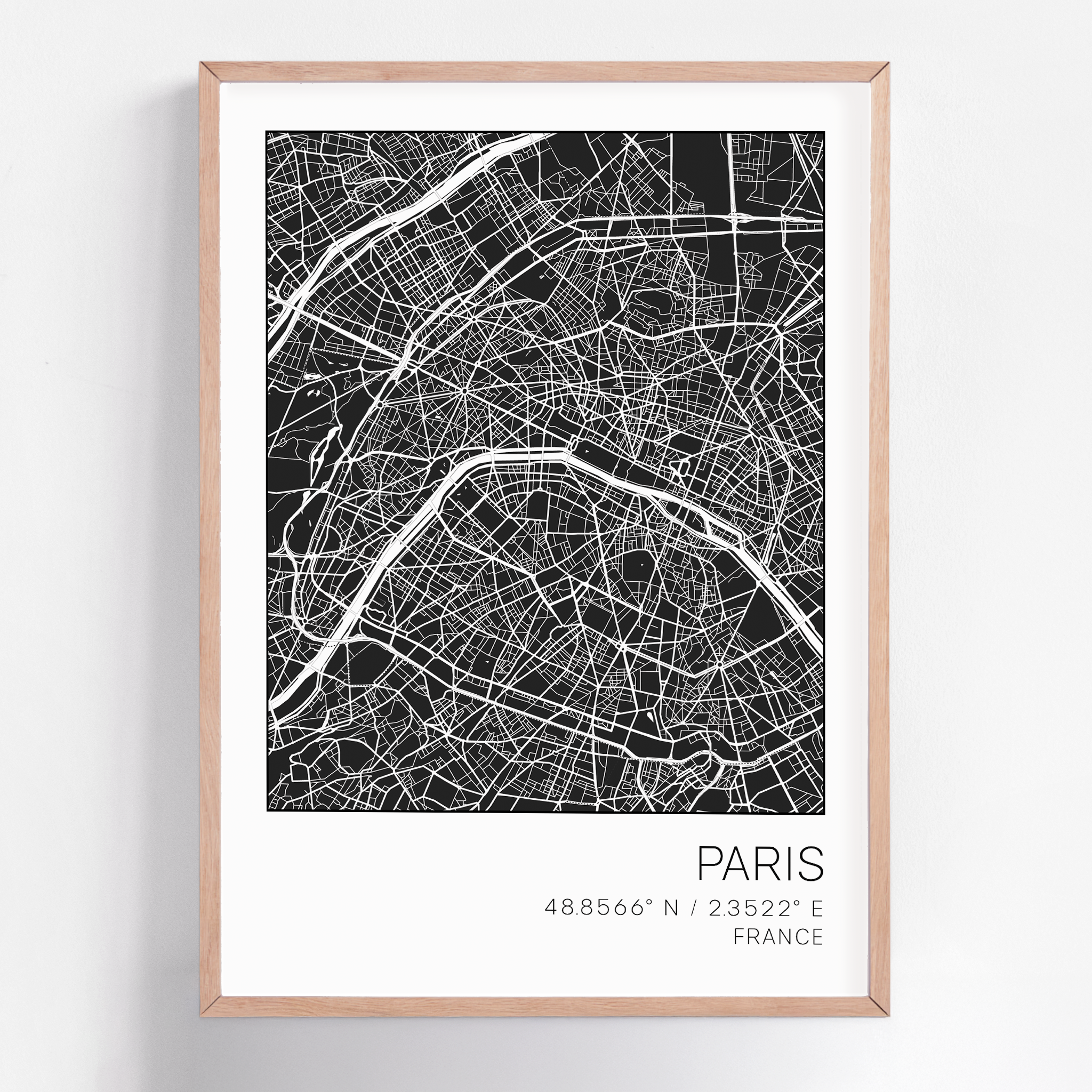 Personalized city map wall art of any location, custom framed print showcasing detailed street maps—perfect for home décor or meaningful gifts.