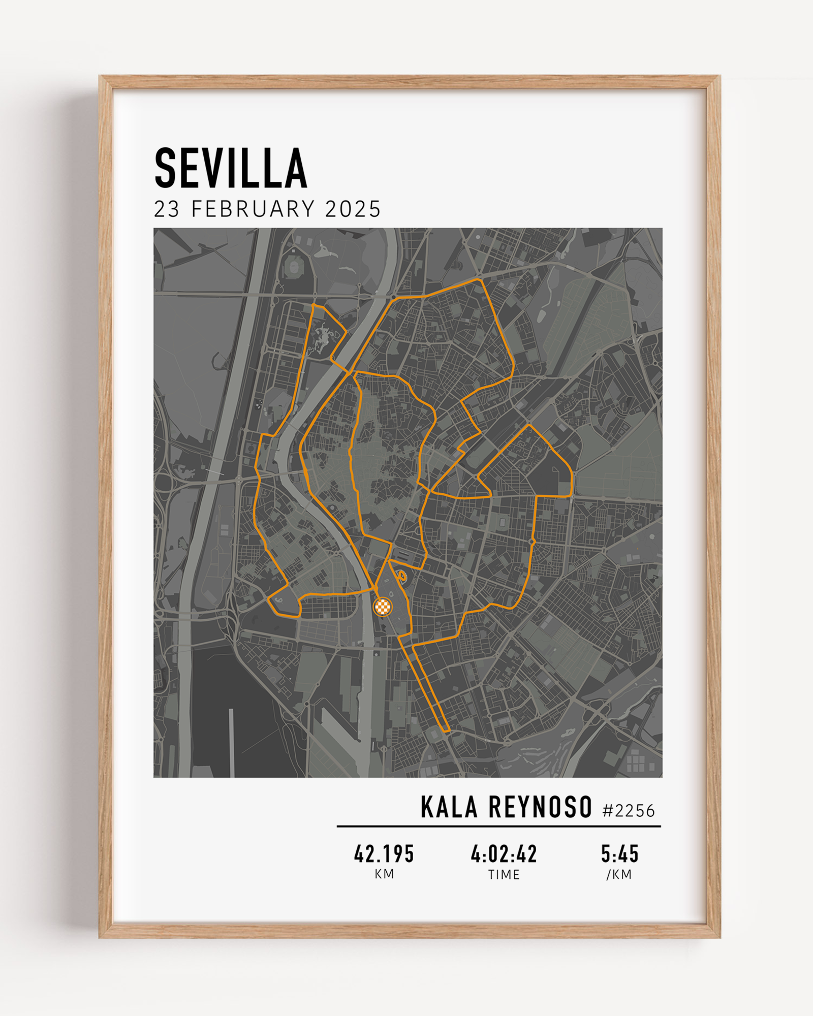 sevilla marathon 2026 marathon course print custom details