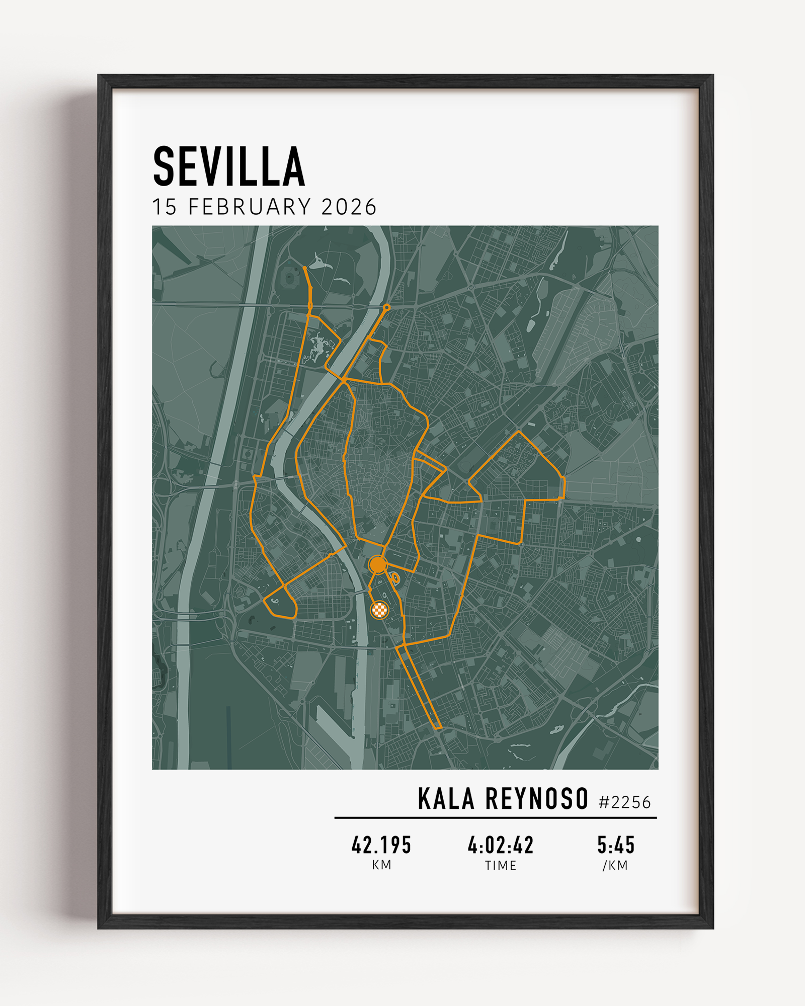 sevilla marathon 2026 marathon course print custom details