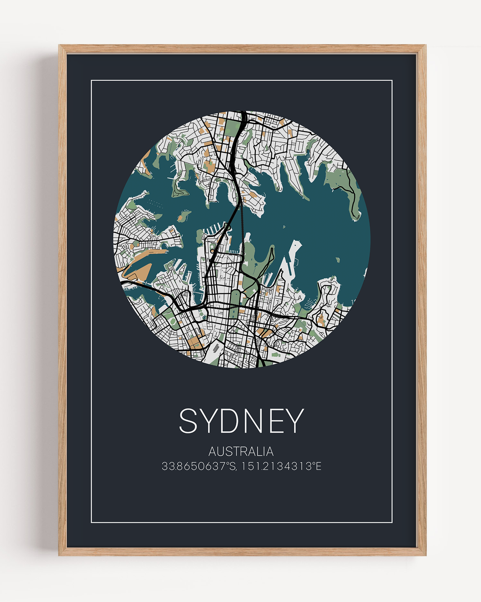 sydney city map print
