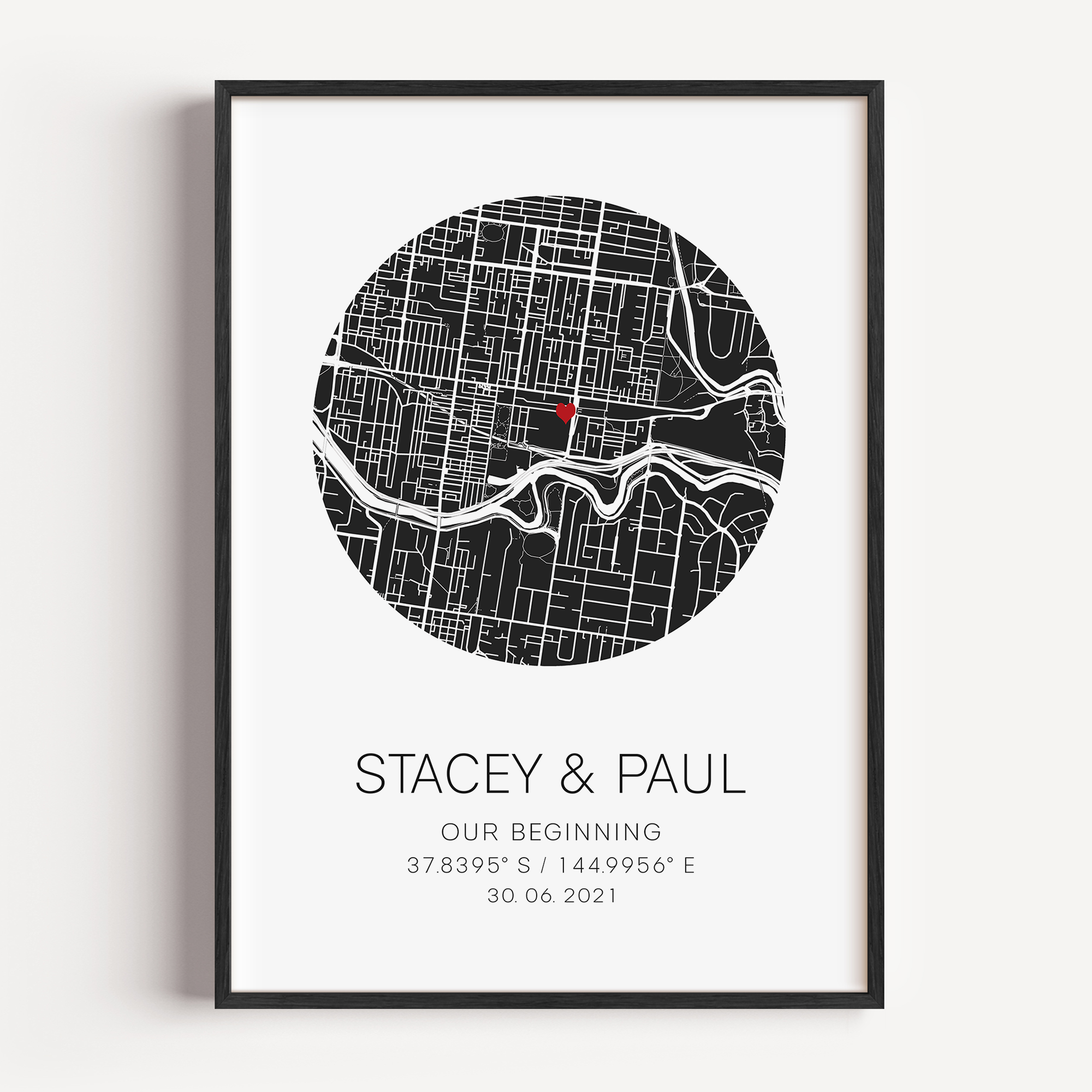 where it all began gift first date framed print