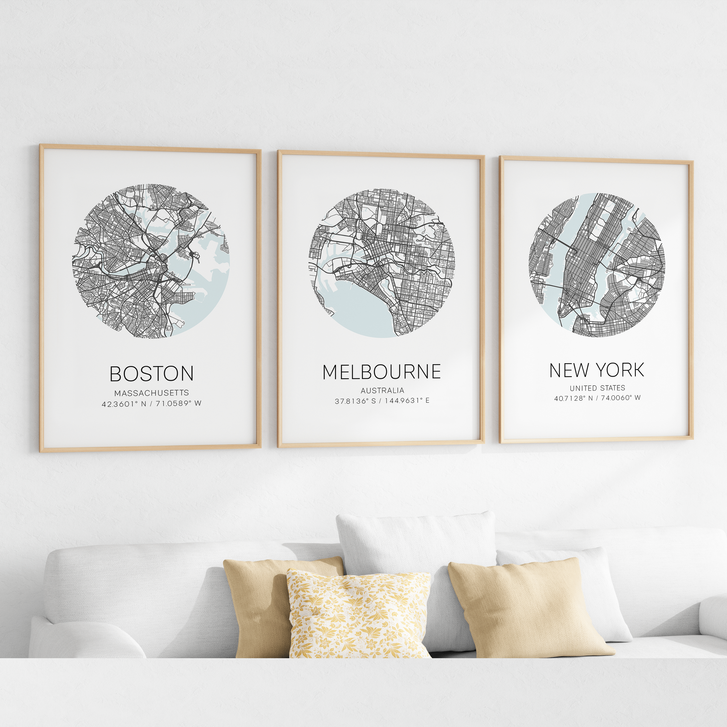 Set of 3 - Destination Circle Print