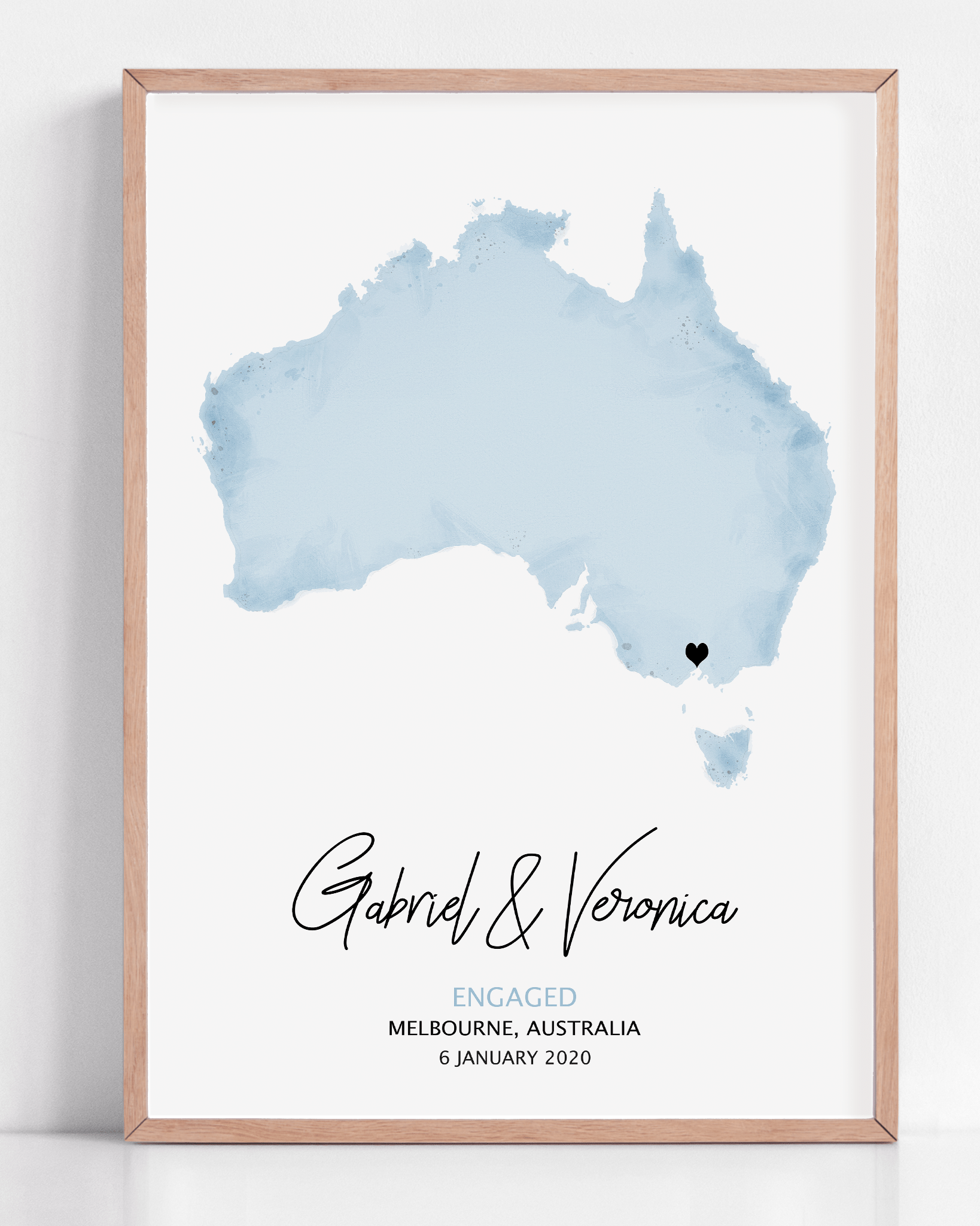 custom engagement gift framed artwork